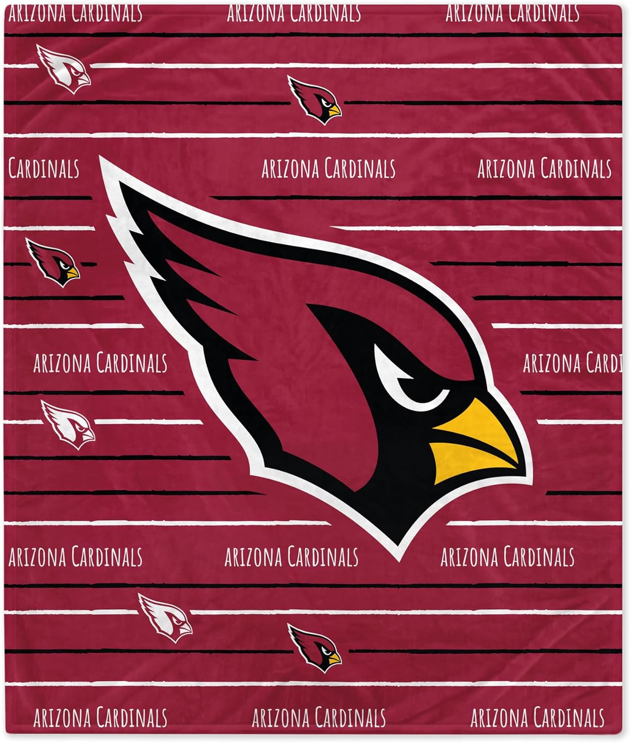 Pegasus Home Fashions Arizona Cardinals 60'' x 80'' Logo Stripe Flannel Fleece Blanket