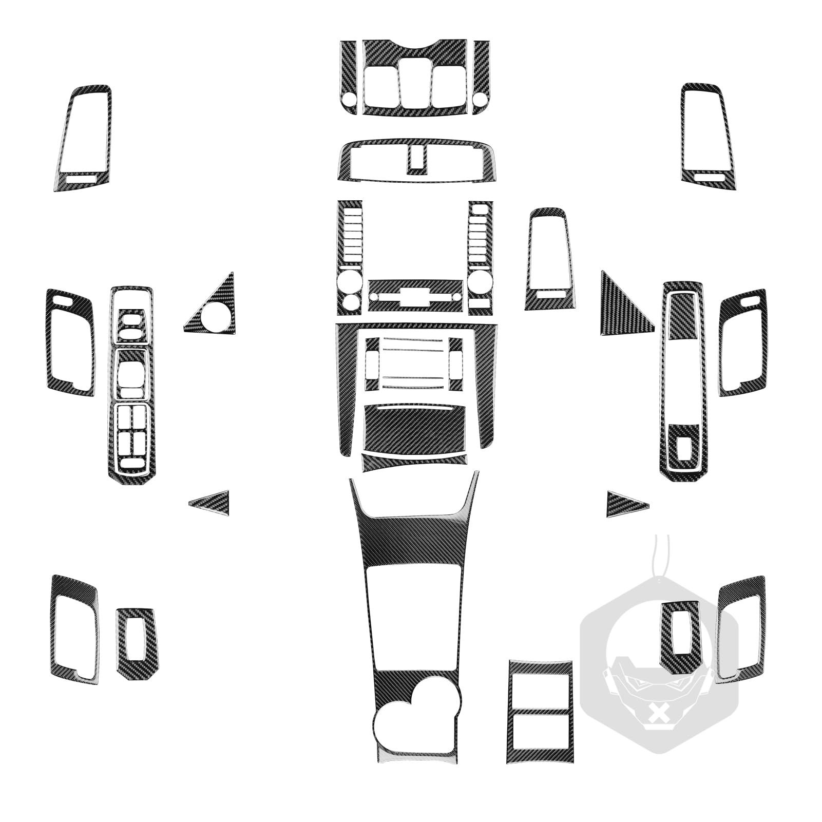 car Interior Accessories Black Carbon Fiber Complete Interior Set 38 pcs Carbon Fiber Cover Decals for Cadillac cts