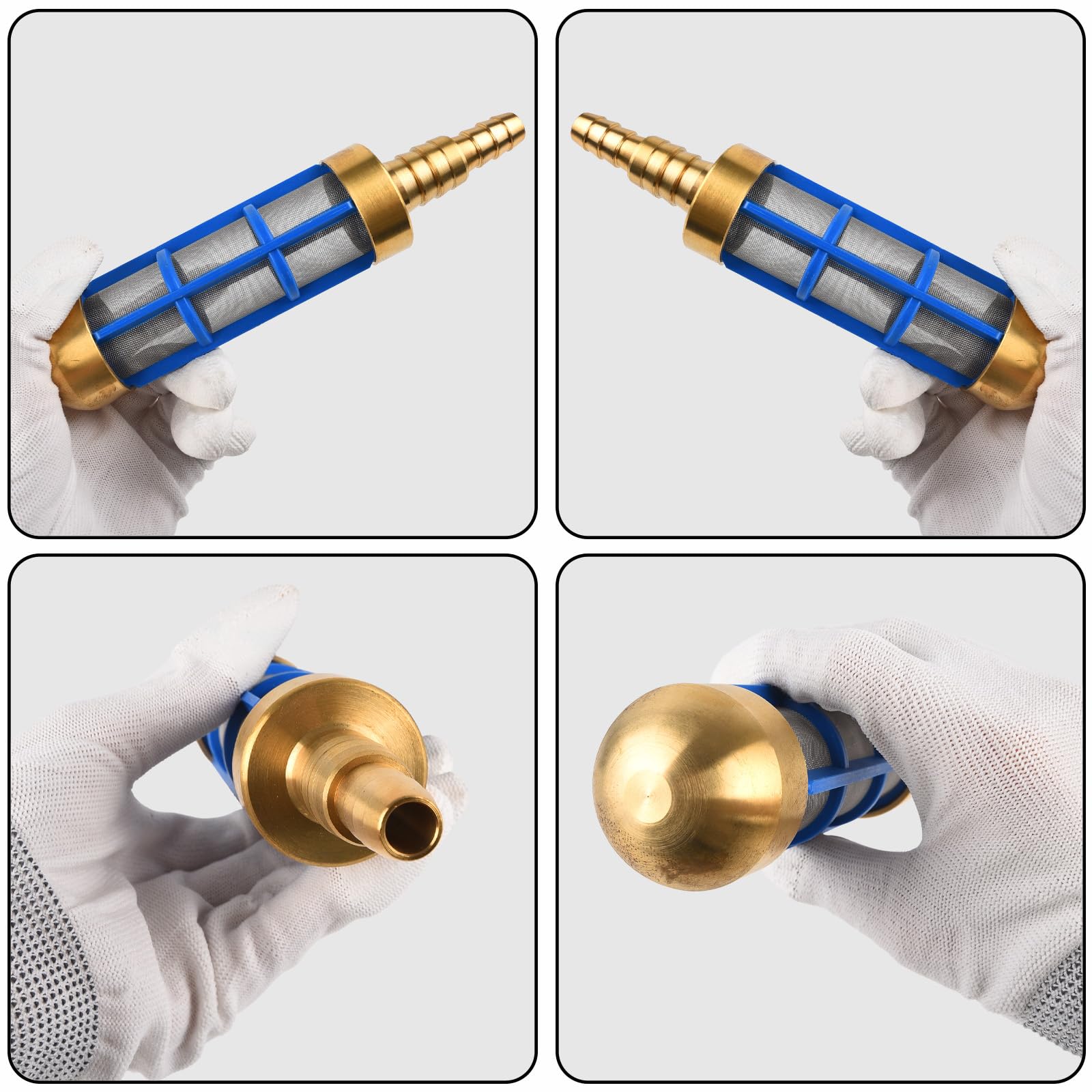 Saugschlauchfilter aus Messing, Wasserpumpensieb mit 1,9 cm (3/4 Zoll), 1,27 cm (1/2 Zoll) Schlauchanschluss, passend für Hochdruckreiniger (1 Stück)