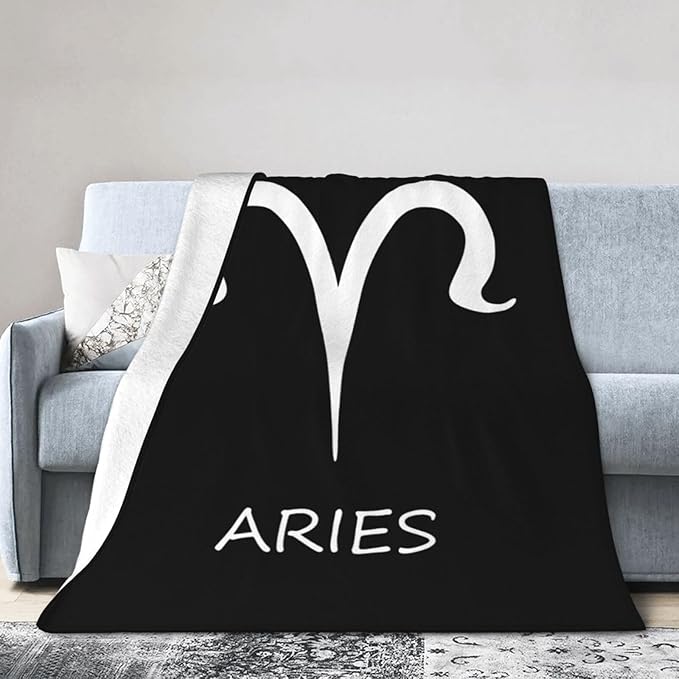 Aries Sign Fleece Blanket Super Soft and All Season Warm,Winter Thermal Blanket, Blanket for Sofas 60
