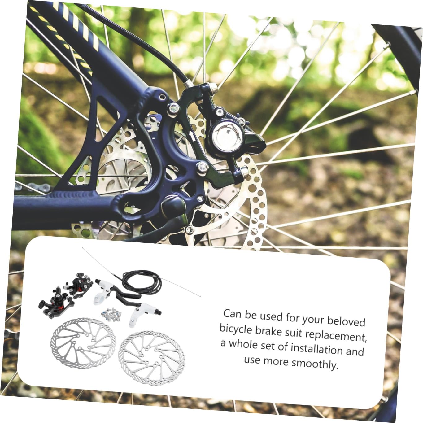 UKCOCO Fahrrad Bremsen Satz Hydraulisch Praktische Fahrradscheibenbremse für Mountainbikes Schwarz Metall und Kunststoff Robust und Alltagstauglich