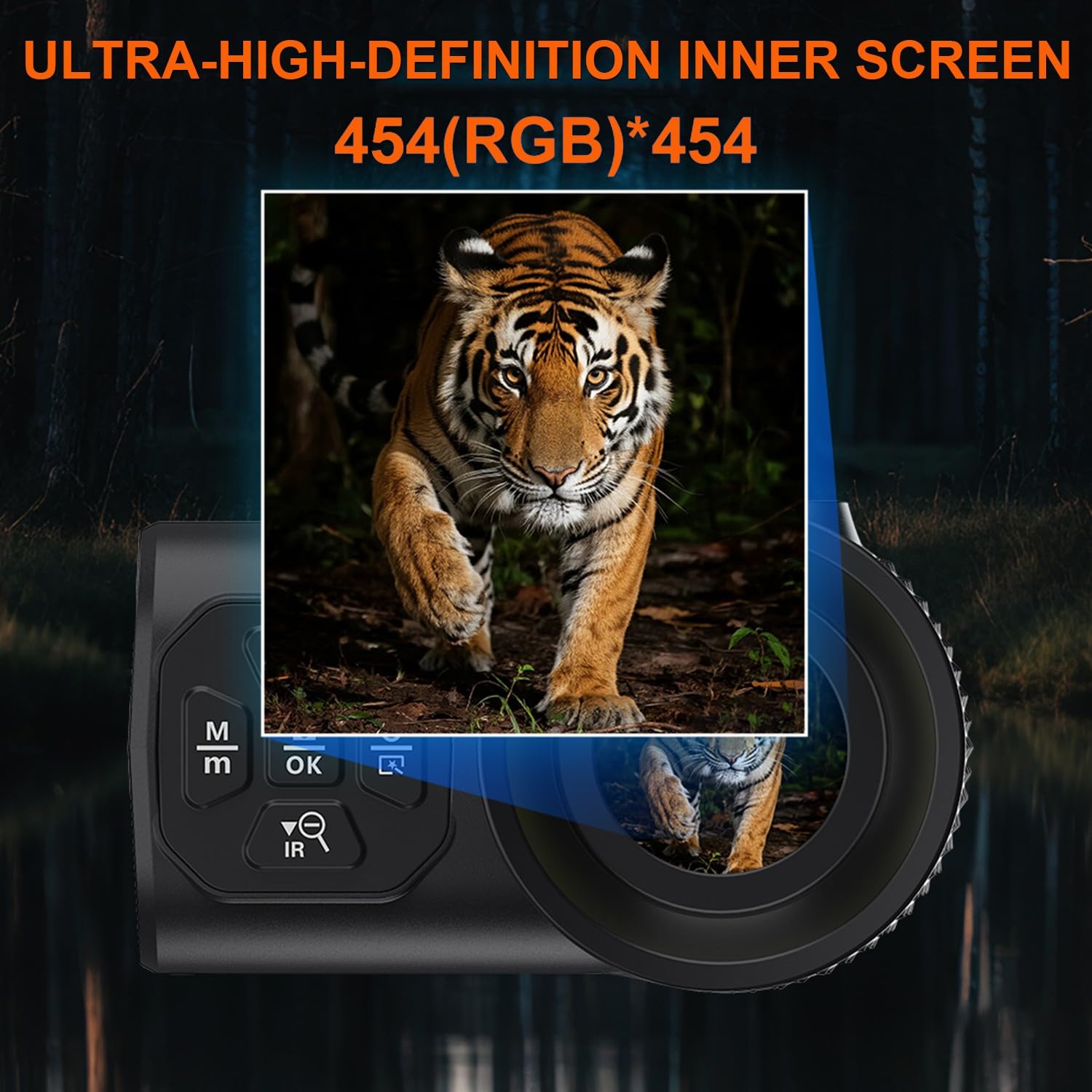 Nachtsichtgerät mit Sternen Lichtsensor, 8X Digital Zoom IR-Helligkeit Nachtsichtbrille Infrarot Monokular für Erwachsene & Jagdcamping Nachtsicht & Tag Militär Freihändiges NGV für Helm