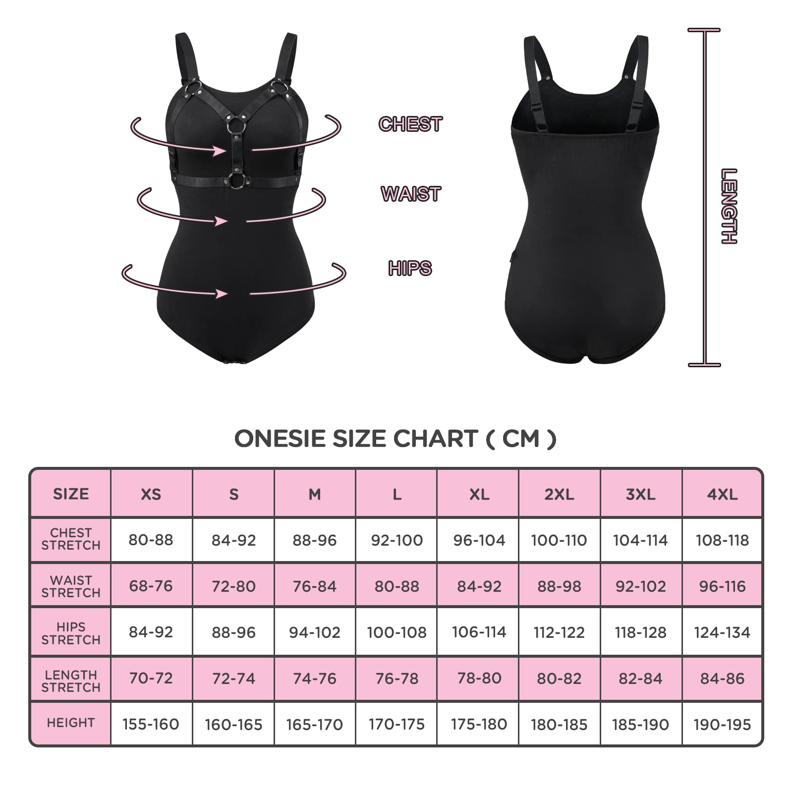 LittleForBig Bawełniany śpioszki Onesie Piżama Bodysuit-Snuggle Harness Onesie