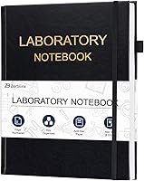 ZORBLINX Quad Ruled Lab Notebook 8.5x11 - Chemistry Science Graph Paper Book for Students, Engineers & Researchers - Black Hardcover