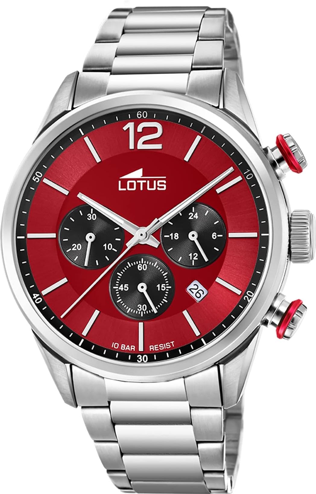 Reloj Lotus para Hombre 18688/5 Chrono Caja de Acero Inoxidable 316l Plateado Correa de Acero Inoxidable 316l Plateado