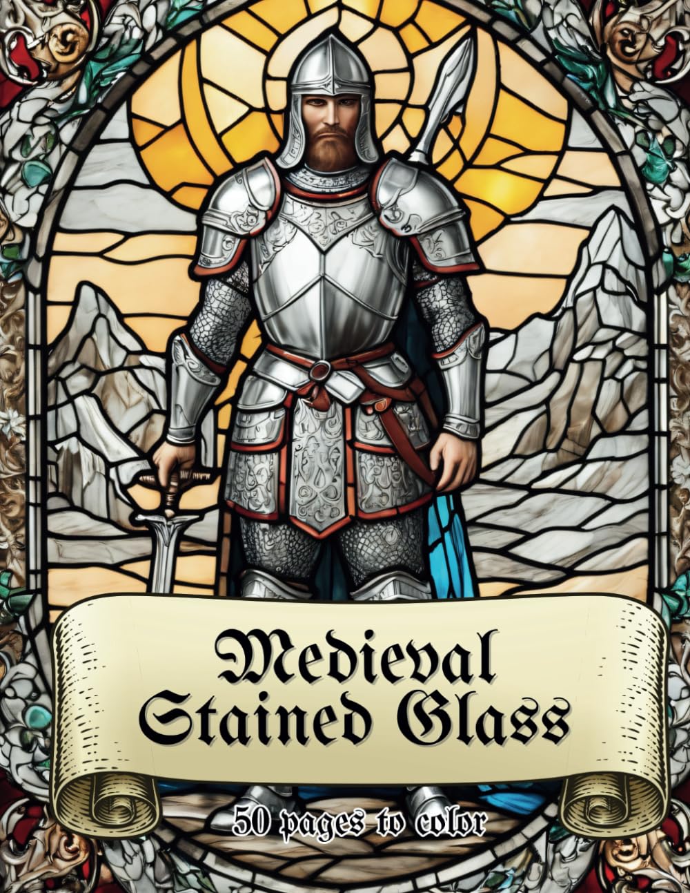 Medieval Stained Glass: A Mindful Coloring Book for Relaxation: Explore Gothic Art & Unwind with Intricate Designs