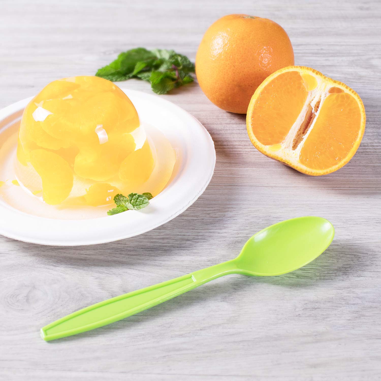Karat U2033 (Green) 6.1" PP Extra-Heavy Weight Disposable Teaspoon, Green (Pack of 1000)