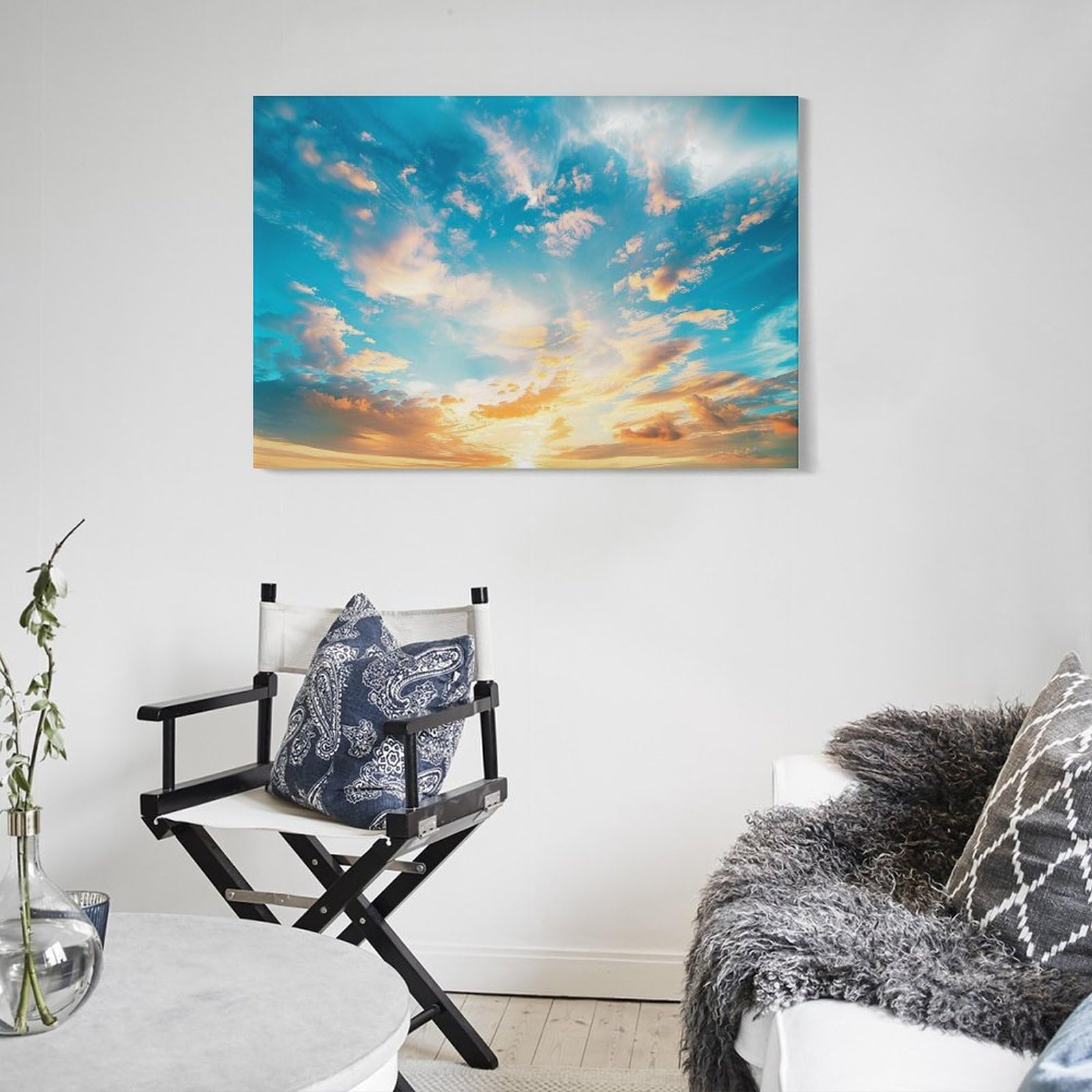 Amazon.co.jp: 絵画 夕方の日没のスカイライン アートパネル