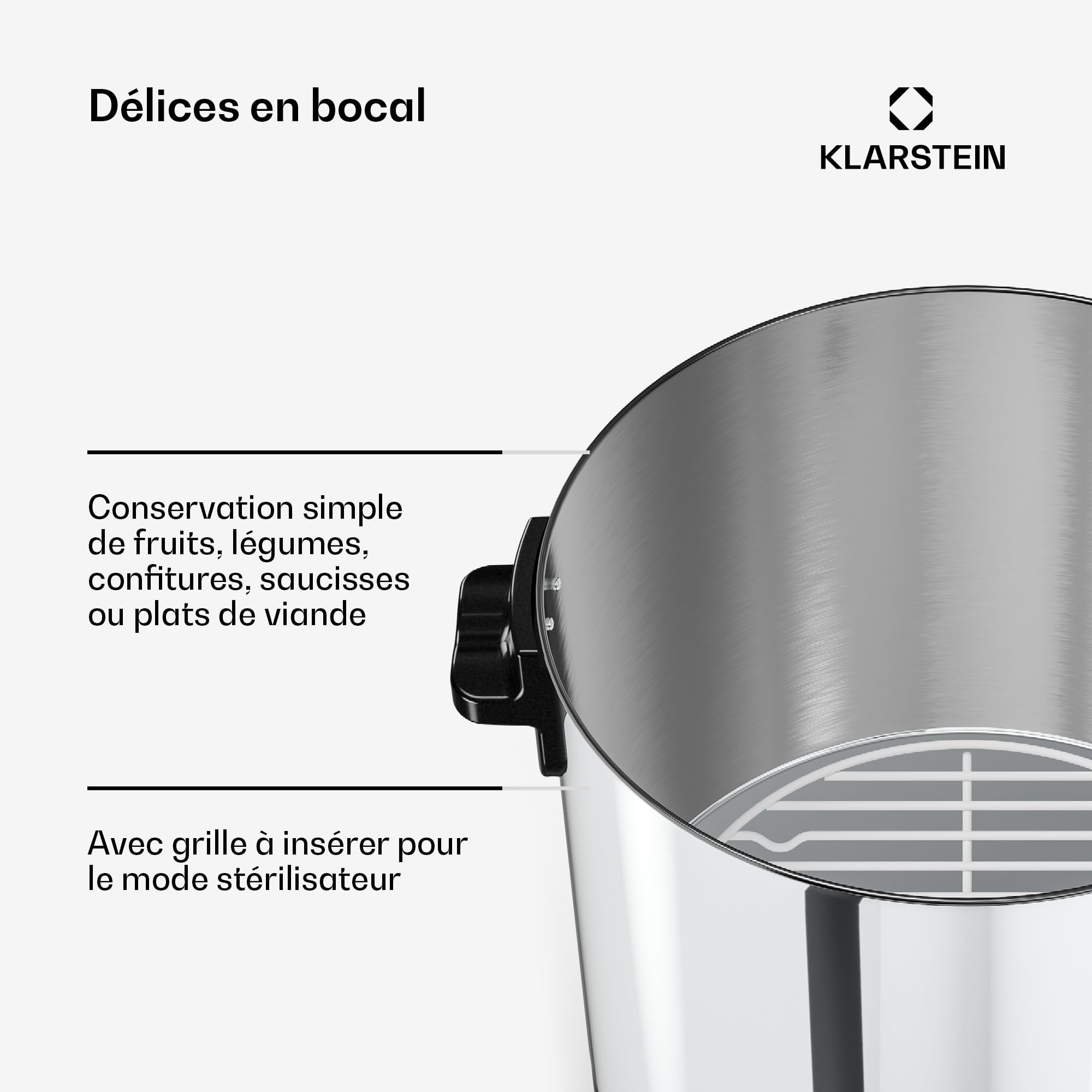 Klarstein Biggie Stérilisateur Mécanique Bocaux 25 L en Inox avec Robinet en Acier Inoxydable, 1800 W, 30–110 °C, Minuterie, Vin Chaud, Arrêt Automatique