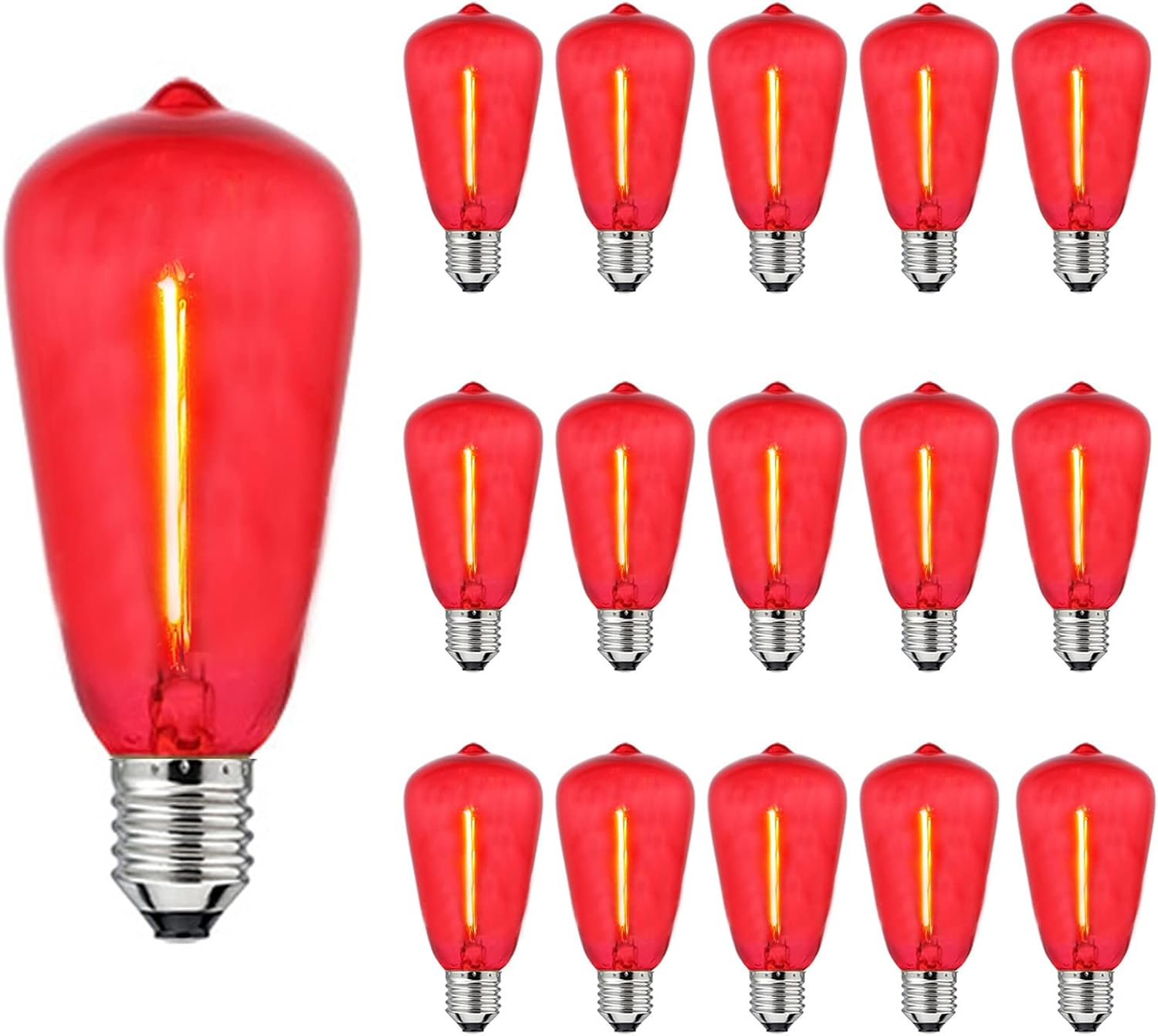 ST38 Replacement Light Bulbs 1W Red ST38 Edison LED Bulb Plastic