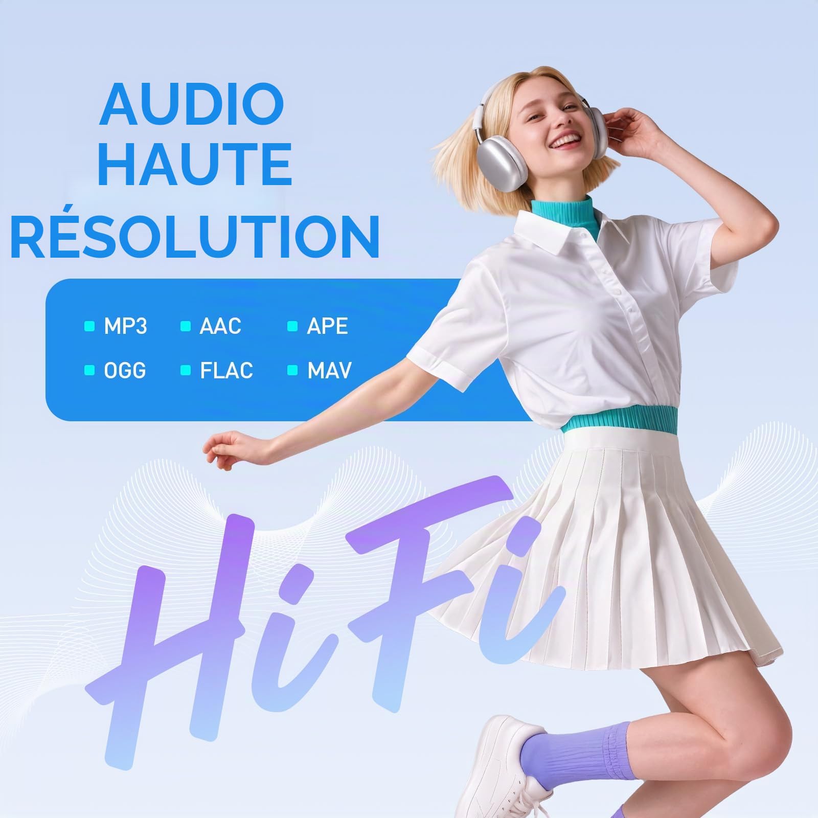 AGPTEK 96Go MP4 Bluetooth WiFi, Android 14 Lecteur Musique Spotify 3G RAM