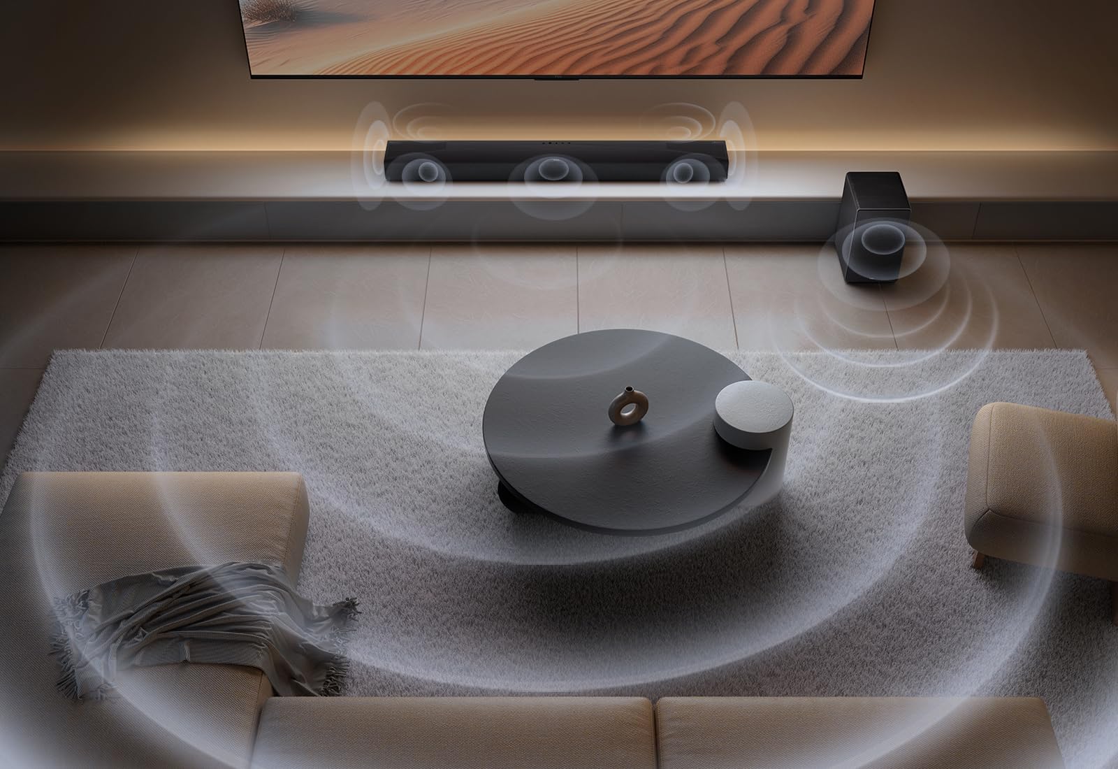 Barre de son TCL Q75H 5.1.2 ch pour TV, 620 Watts, Home cinéma, Surround cinéma, Expansion sonore, Dolby Atmos, DTS:X, HDMI eARC, Bluetooth 5.1, une télécommande, USB, Optique, Montage mural possible