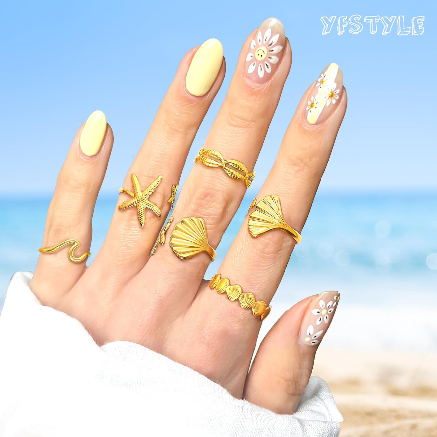 yfstyle 17PCS Knuckle Rings for Women Stainless Steel Rings Set Stackable Finger Rings Silver Knuckle Rings for Women Stackable Rings Sets Adjustable Knuckle Stackable Rings Midi Ring Set for Women - Image 5