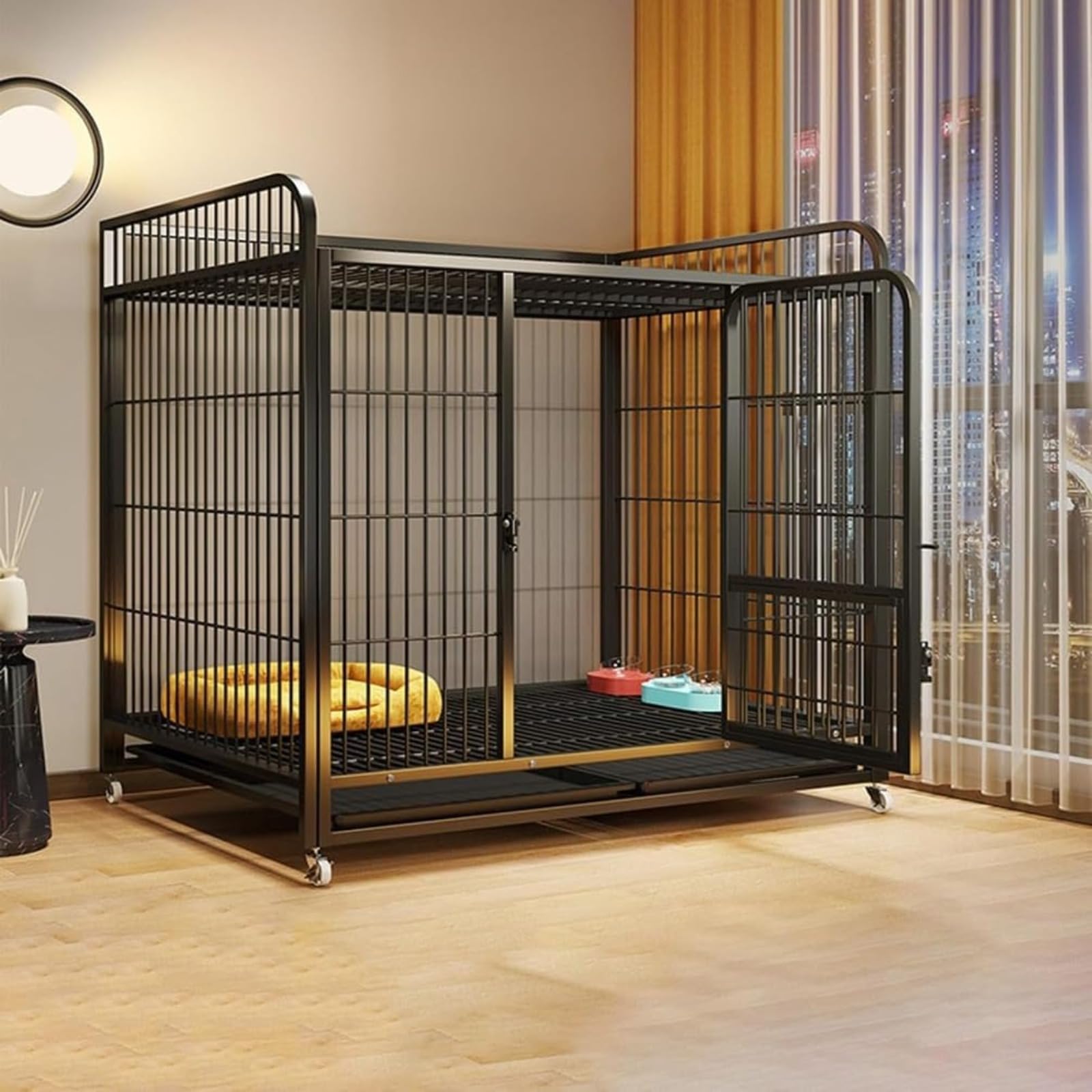 Amazon | 犬 ゲージ 大型犬 ゲージ 屋根付き 組立簡単 ペットゲージ 