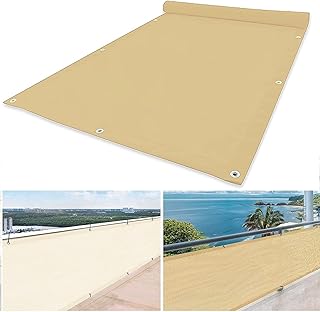 Apartamento Com Tela De Privacidade Na Varanda Cerca De Varanda Com Tela De Privacidade Barreira De Varanda Para Gatos Ideal Para Recintos De Animais, Decks, Pátios (Color : Beige, Size : 0.5x8m)