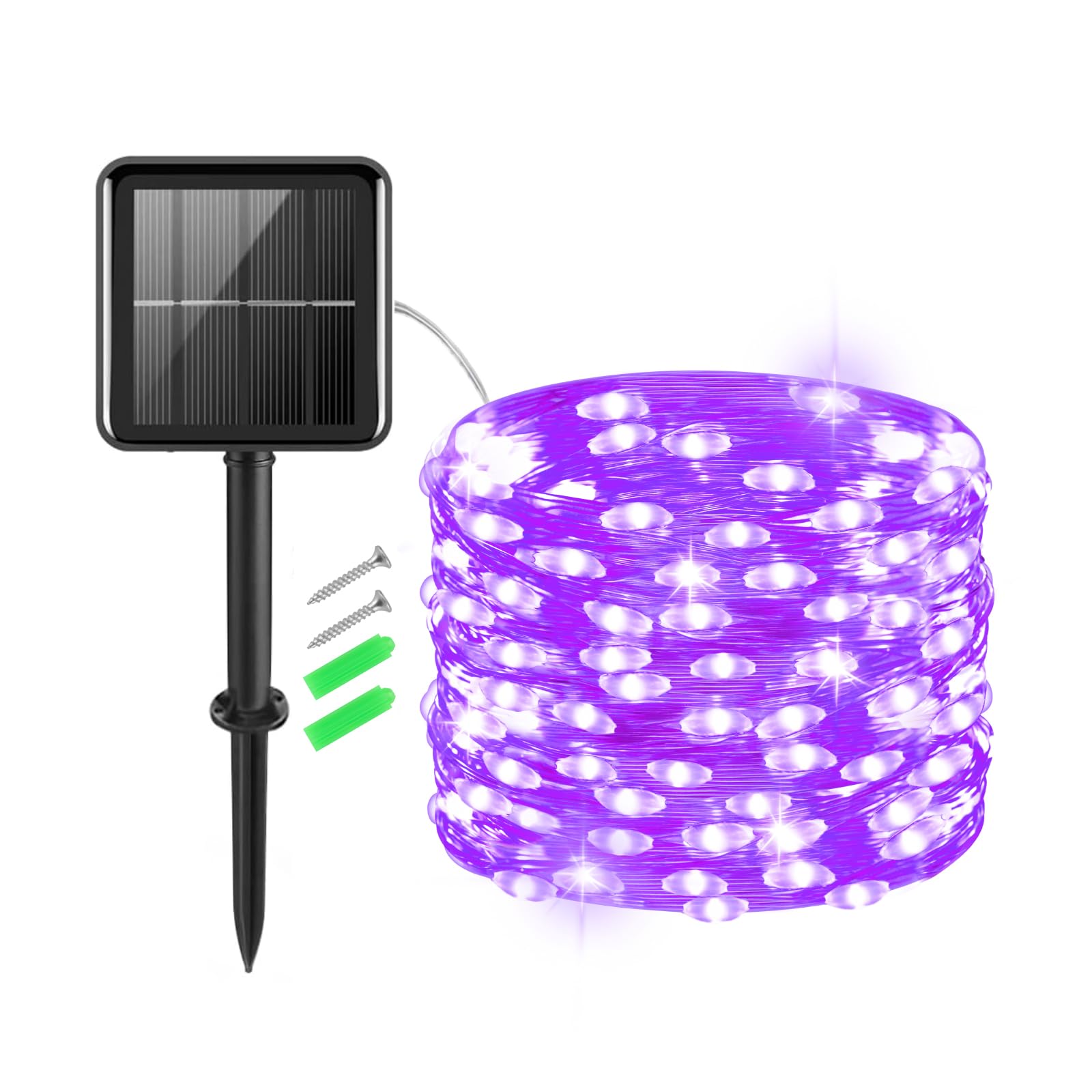 Gcstnn Outdoor Solar Lights, 5M 50 LED Solar Fairy Lights Copper Wire 8 Modes