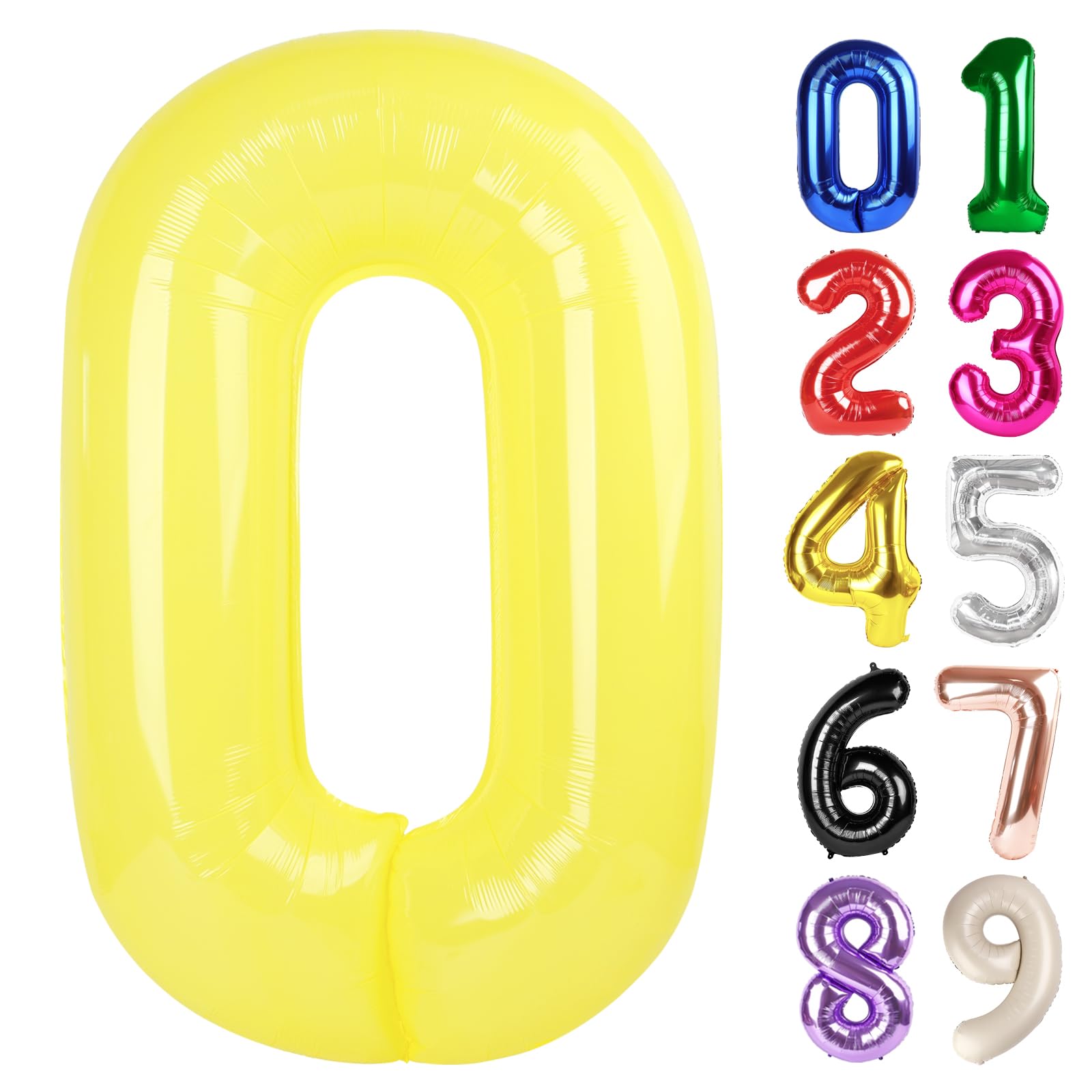 Photo 1 of 0 Balloon - Macaron Yellow Birthday Number Balloons, 40 Inch Large Foil Balloons for Men Women Boys Girls Macaron Yellow Themed Birthday Decorations