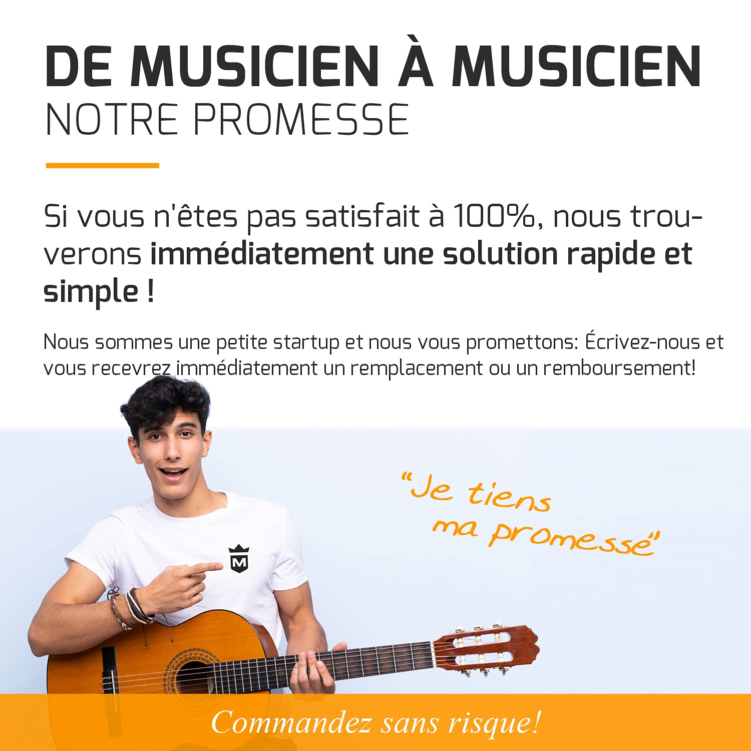Lot de 2 supports muraux pour guitare + école de guitare – support guitare mural pour guitare western acoustique, guitare de concert, guitare électrique, banjo et ukulélé