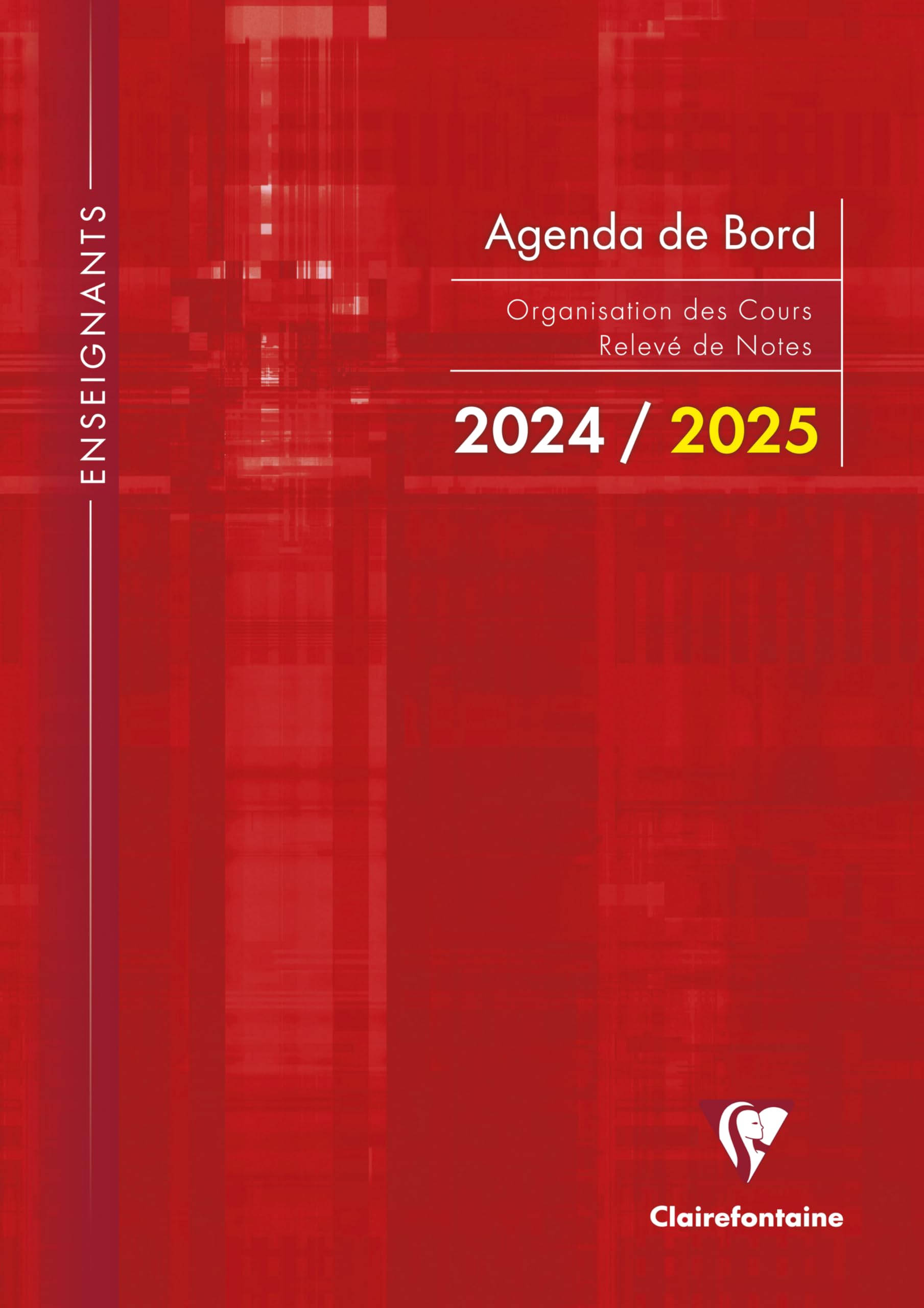 Clairefontaine 9059C - Un Agenda De Bord Rembordé Rigide 4 Colonnes 144 Pages (24 Cases Par Semaine) 21x29,7 Cm 90g, Couverture Carte Pelliculée Couleur Aléatoire