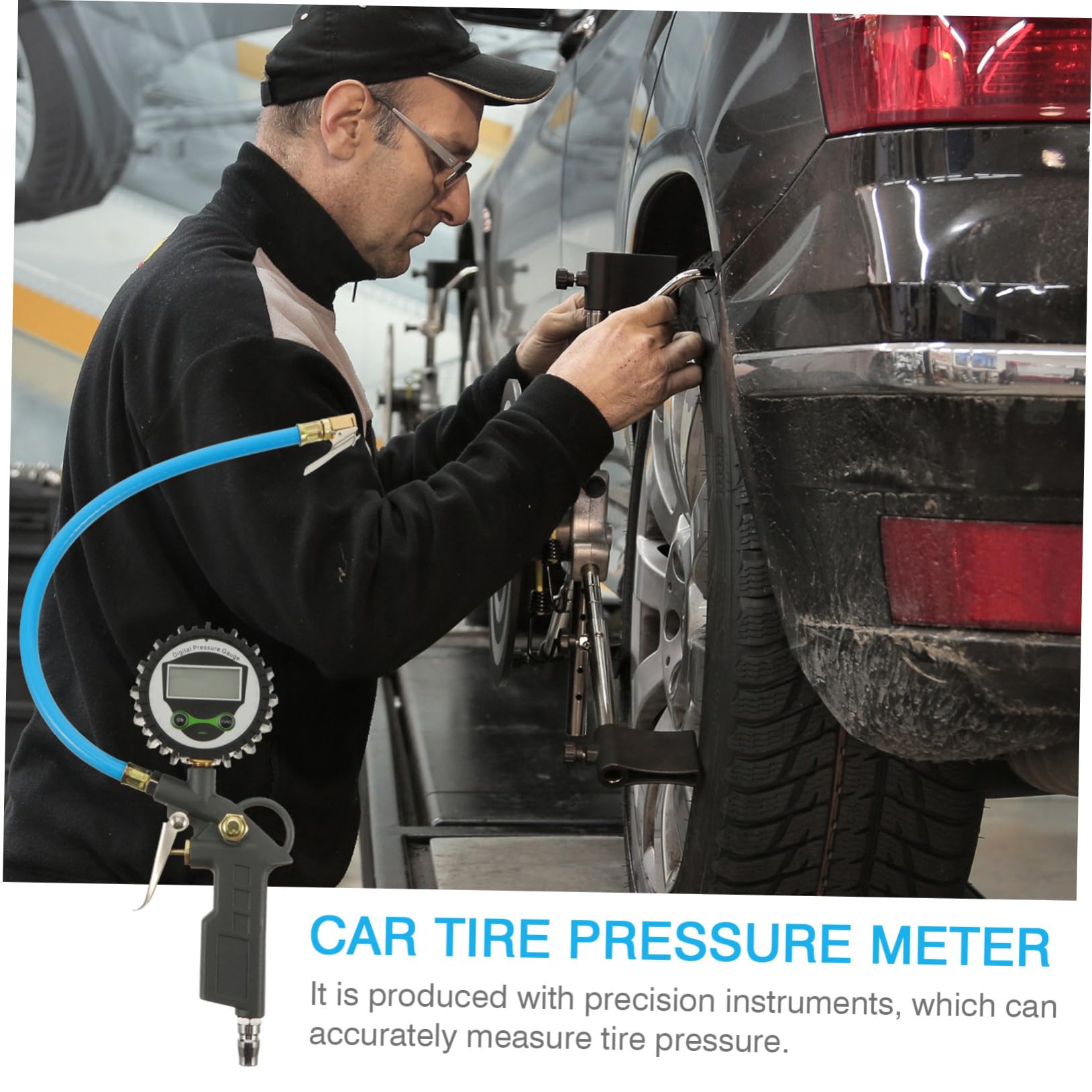 Cabilock Jauge de Pression Pneus Numérique Compacte avec Affichage Digital Outil Auto Pratique pour Vérification et Gonflage Simple des Roues