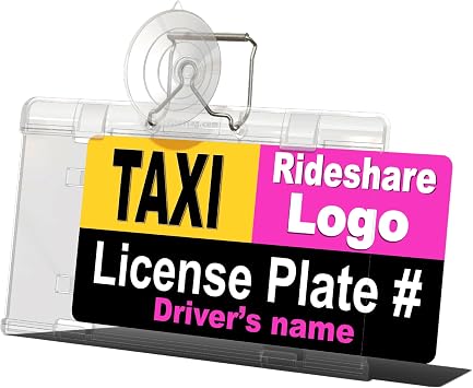 Removable & Sturdy Car Sign or Emblem Holder for Rideshare, Taxi, EMS, Press, Student Pick-up and Delivery Drivers. WindshieldTagTM, Display it when you need it and Store it When you dont. Made in USA