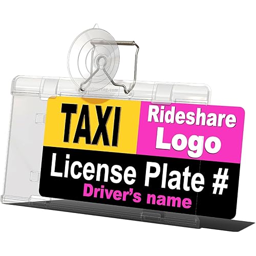 Removable & Sturdy Car Sign or Emblem Holder for Rideshare, Taxi, EMS, Press, Student Pick-up and Delivery Drivers. WindshieldTag™, Display it when you need it and Store it When you don't. Made in USA