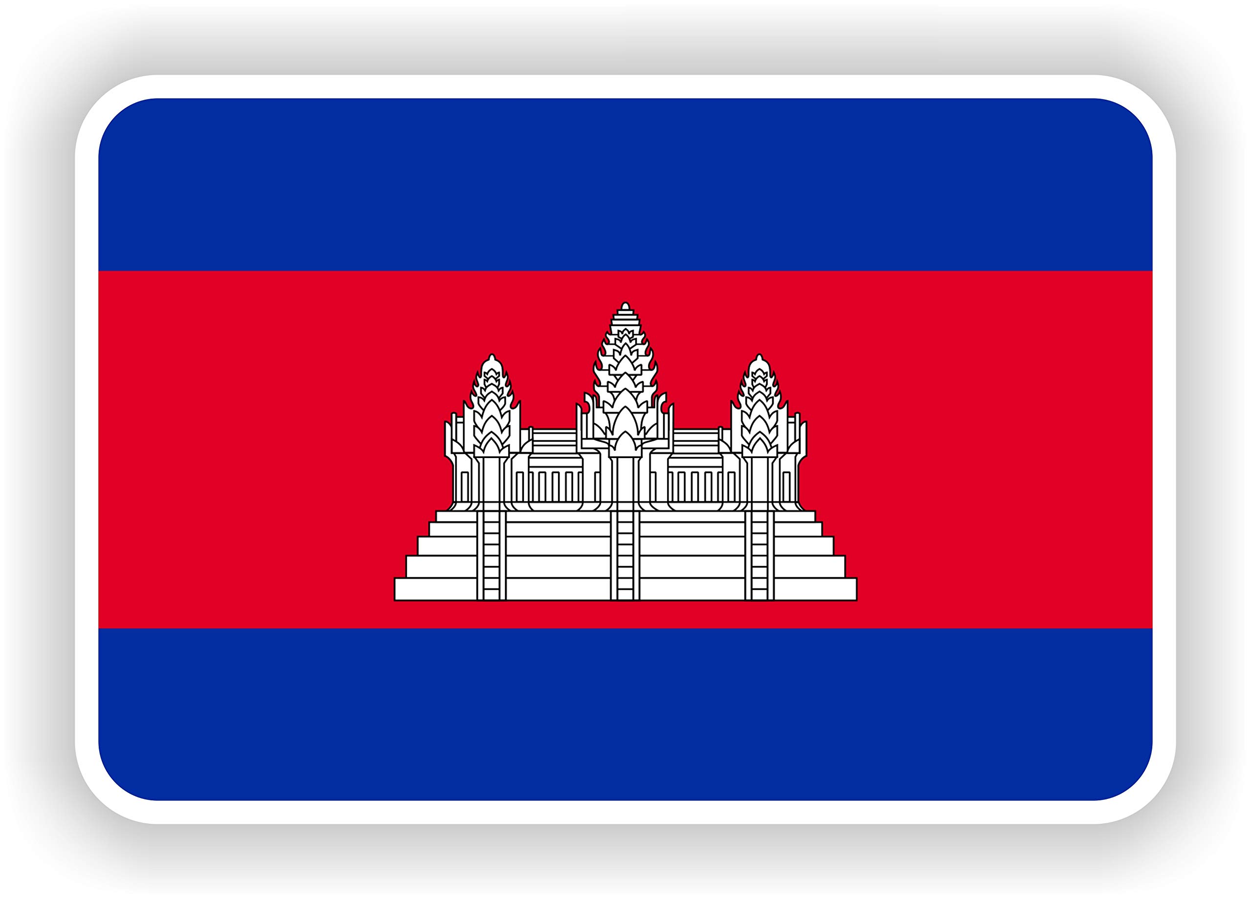 1x Cambodia Flag Vinyl Waterproof Sticker - 5cm / 2inches