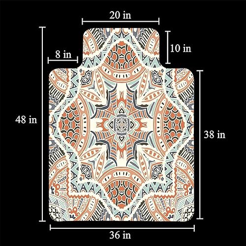 Miniatura 4 de Tapete bohemio para silla de escritorio, estampado de estilo bohemio, protege el suelo de madera dura debajo de los escritorios, tapetes para