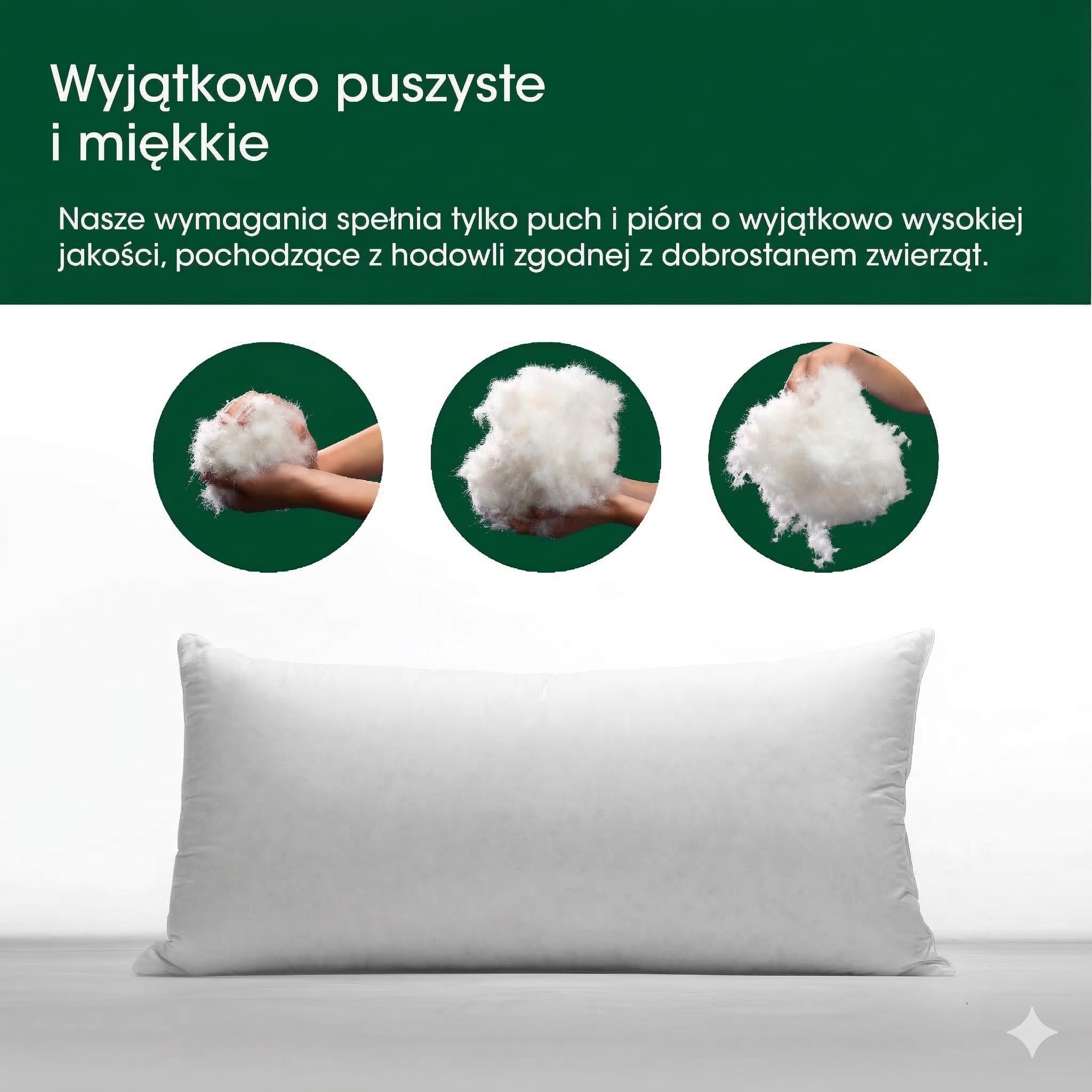 Premium de Luxe Poduszka Puchowa 60 x 70 cm - Made in Germany, 100% Bawełna, 3-Komorowa, Dla Alergików