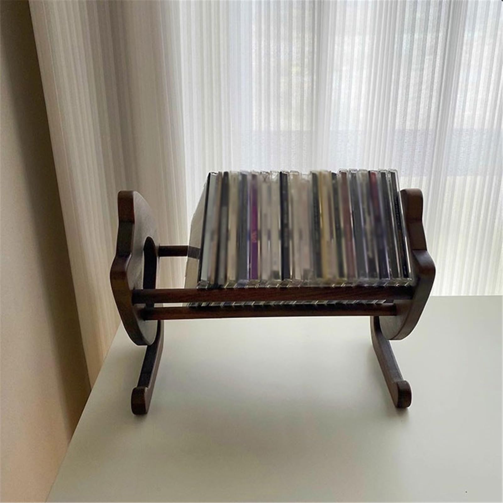 Custodia per CD Scaffale porta CD con mensola espositiva in legno aperta for ufficio domestico Portadischi