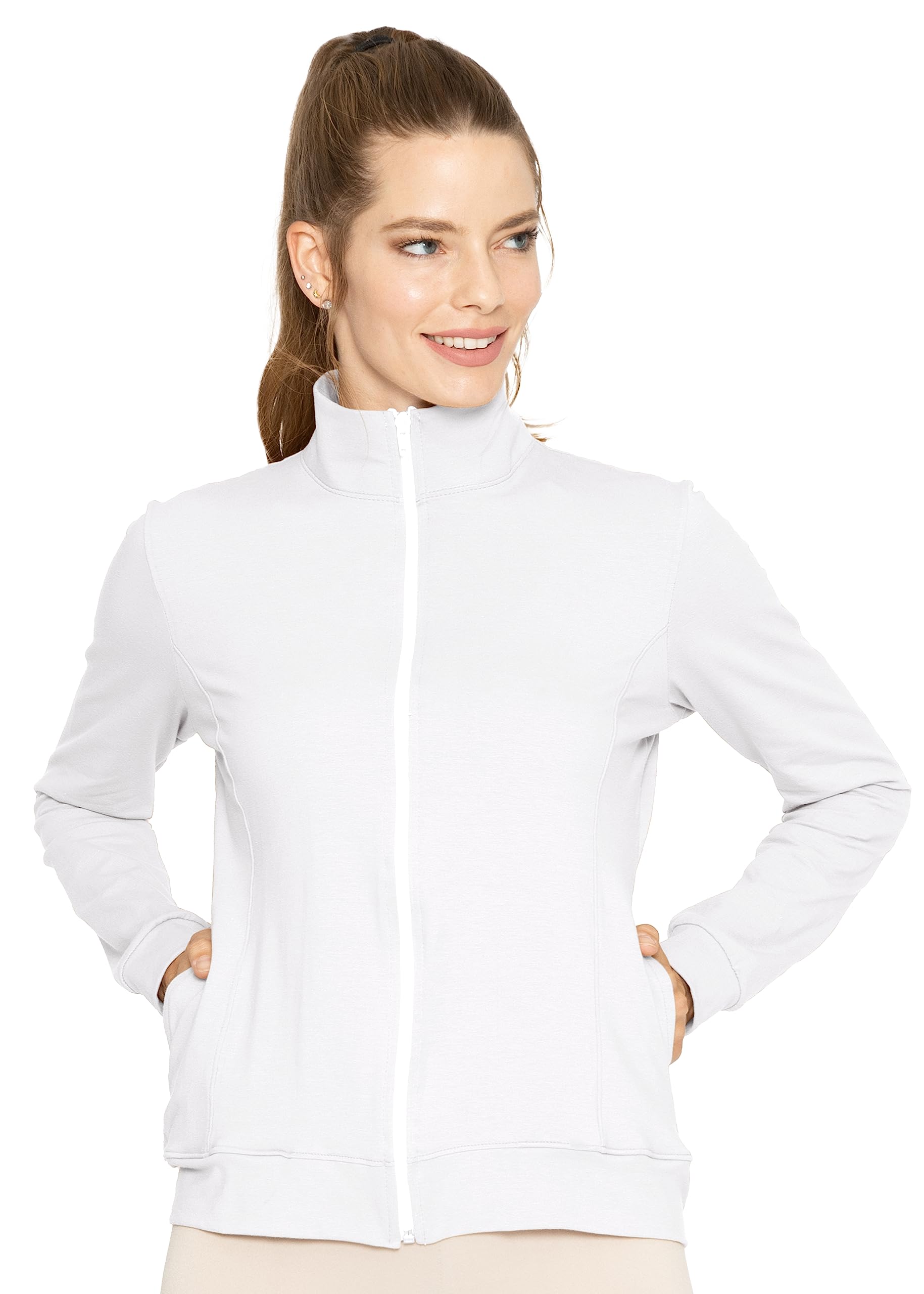 STRETCH IS COMFORT Girl's and Women's Zip Up Jacket | Cadet Warm Up with Pockets | Team Jacket For Women