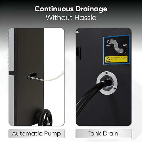 Miniatura 3 de Deshumidificador comercial de 190 pintas para sótanos y espacios industriales - Bomba integrada, manguera de drenaje, funcionamiento continuo,