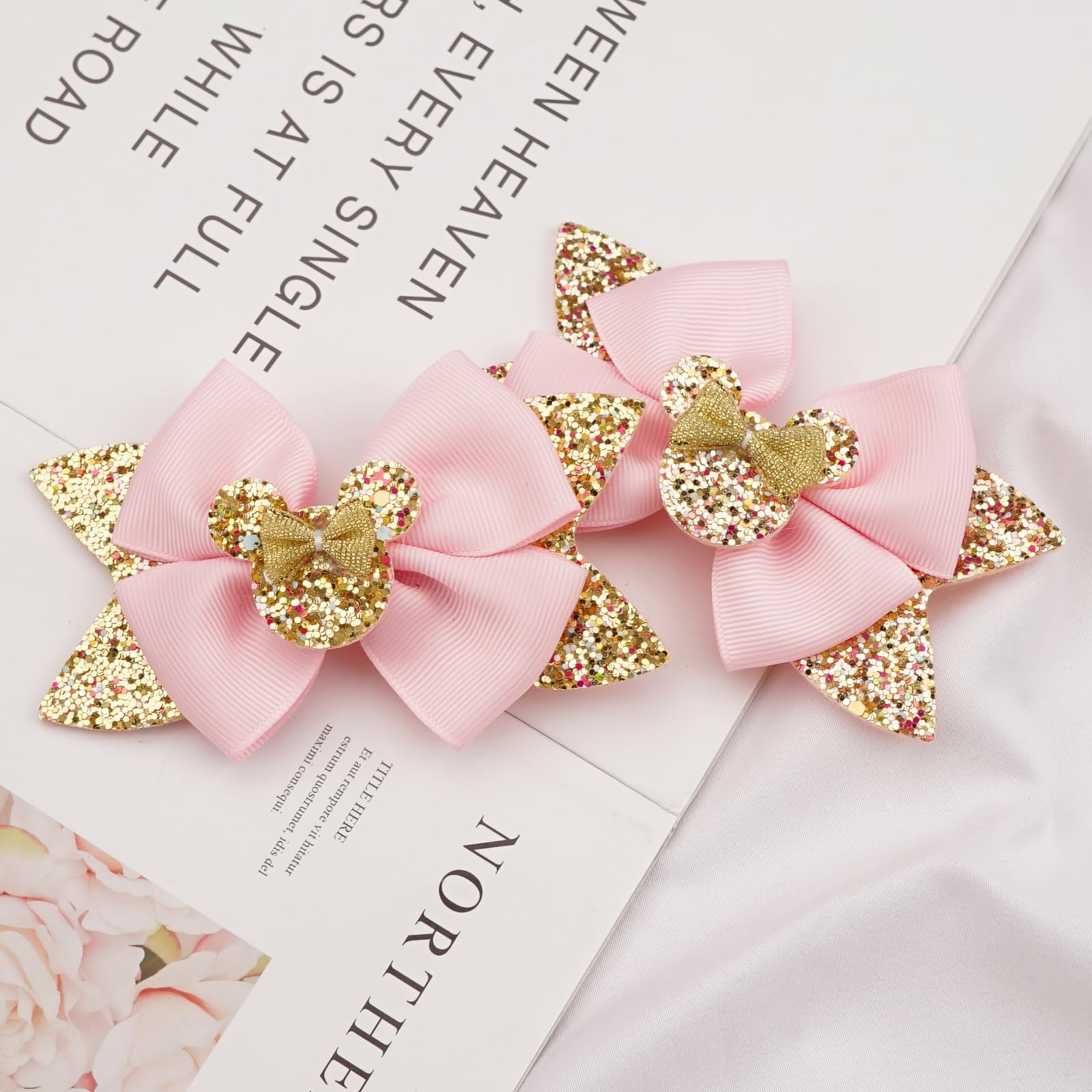 Fiocco Bows At Home Uk Fiocchi Per Capelli Fatti A Mano Con Glitter E Ecopelle - Tema Il Re Leone, Unisex, Taglia Unica Fiocchi Per Capelli Multicolore