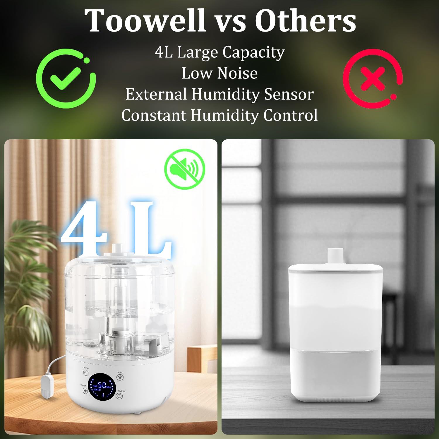 Toowell Nebulizzatore per rettili con 3 livelli di nebulizzazione regolabili, umidificatore intelligente per rettili da 4 l, con controllo automatico dell'umidità, timer, telecomando, riempimento
