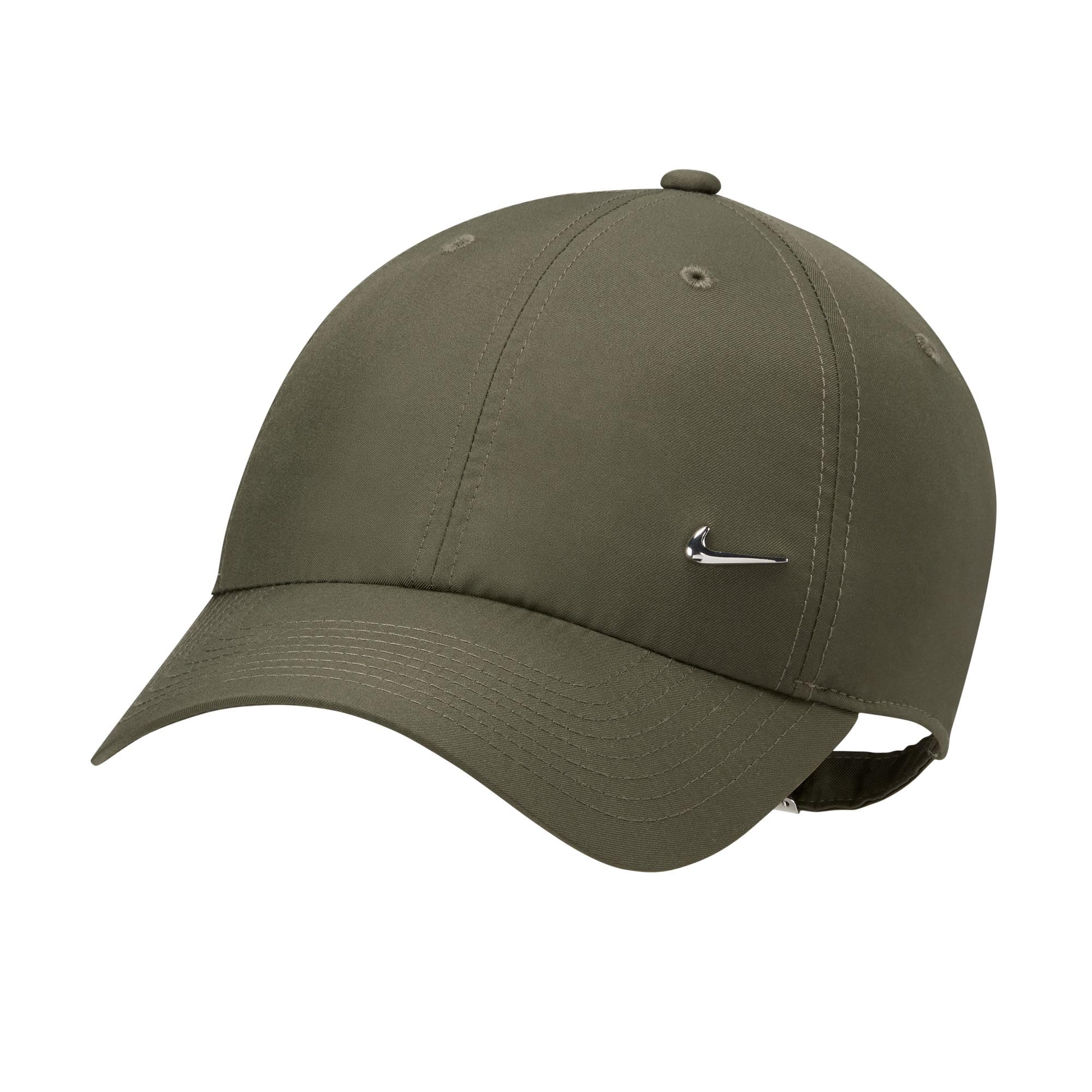 Nike Unisex U Nk Df Club Cap U Cb Mtswsh L Kappe, Medium Olive/Metallic Silver, S/M