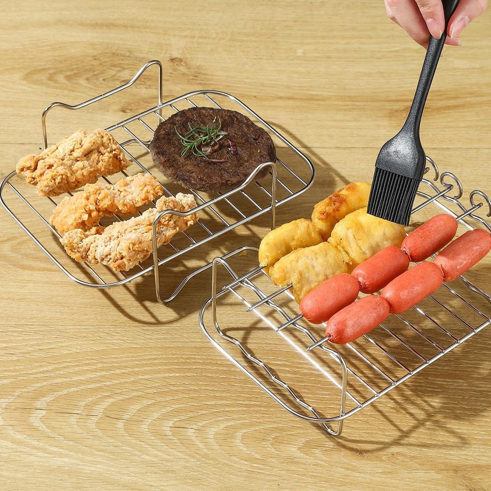 Airfryer Accessoires pour Ninja Flex Drawer Af500eu 10,4 l, 304 Grille de cuisson Ninja Accessoires pour friteuse à air chaud Ninja Foodi Flexdrawer Dual Zone Af500eu Af500eucp, compatible avec