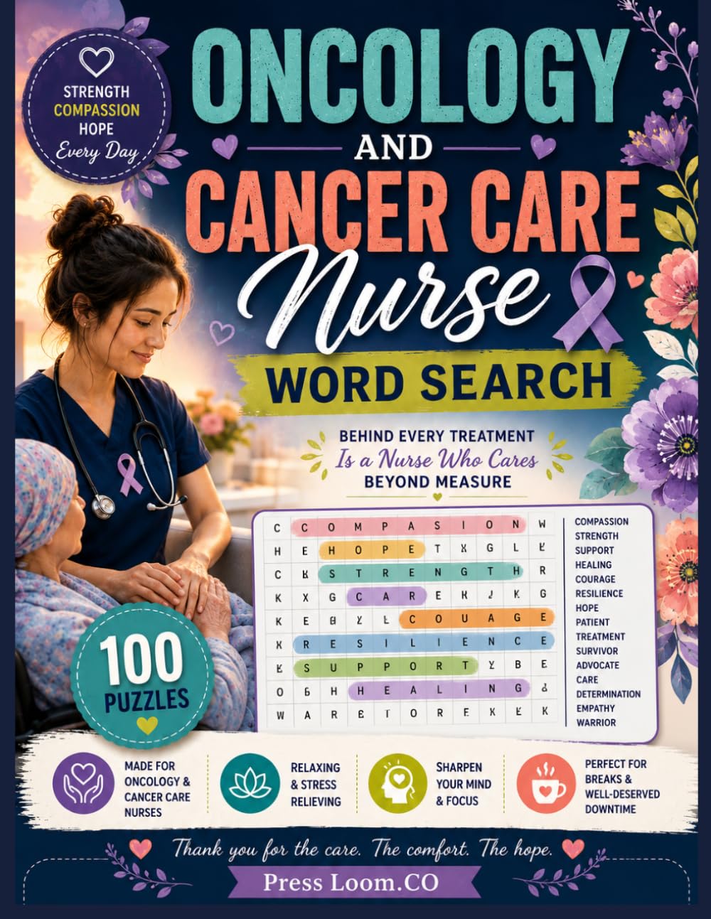 Oncology Nurse Word Search: A 100Large Print Puzzles with Cancer Care Terminology, Chemotherapy Terms, and Clinical Vocabulary for Oncology and Cancer Care Nurses