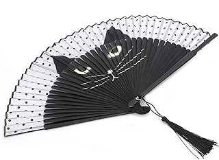 Ventaglio Gatto Cartone Animato, Decorazione a Getto d'inchiostro Dipinta Artigianato Regali Perfetti Ventaglio Dipinto a Mano, Portatile per Feste di Matrimonio danzanti in Chiesa