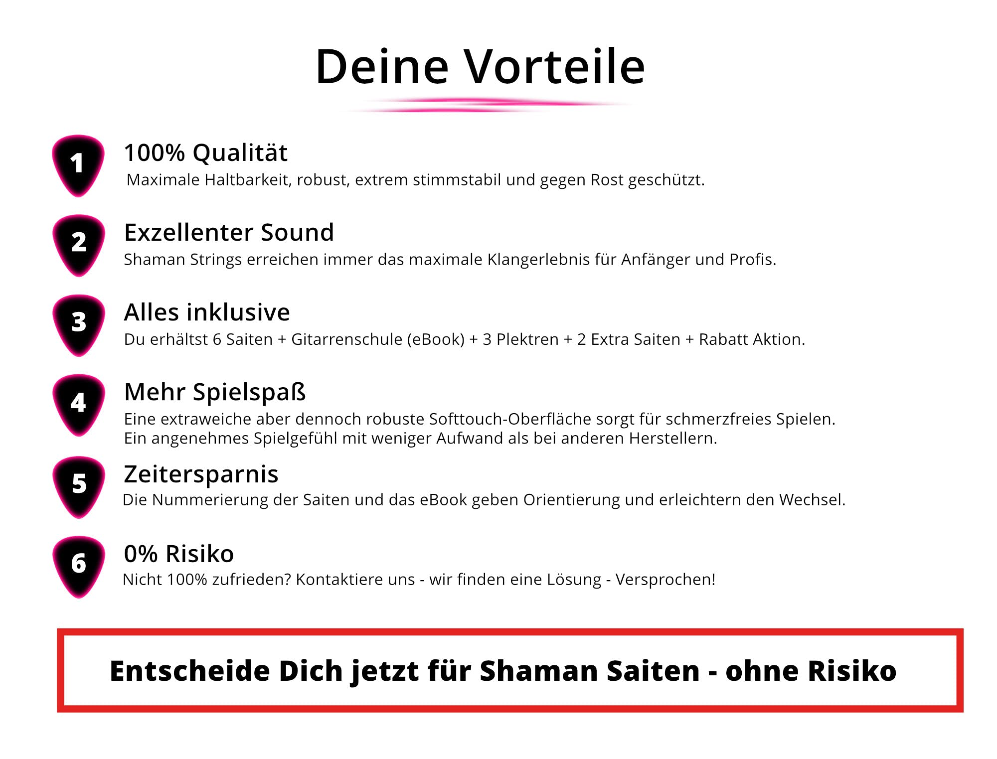 Shaman Electric Saiten für E-Gitarre inkl. 2 Ersatzsaiten und 3 Plektren | Kompletter Saitensatz für E-Gitarre, Custom Light Tension (.010, .013, .017, .026, .036 und .046), Alle Saiten mit Ball End
