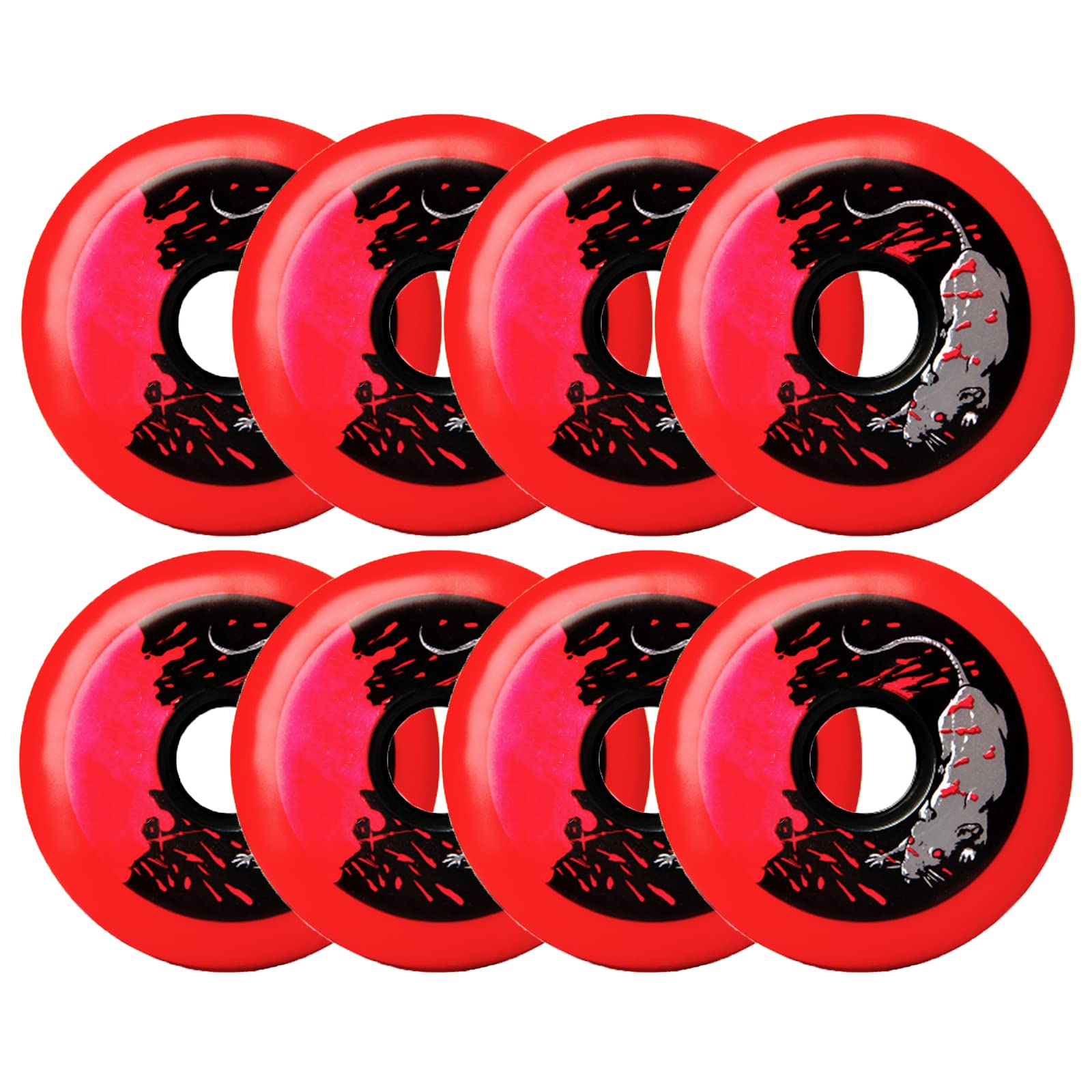 Generico Ruote per Pattinaggio A Rotelle Ruote di Ricambio per Skate in Linea Pattinaggioskating, 72 mm/ 76 mm/ 80 mm, Senza Cuscinetti, Confezione da 8, Rosso, 76 mm