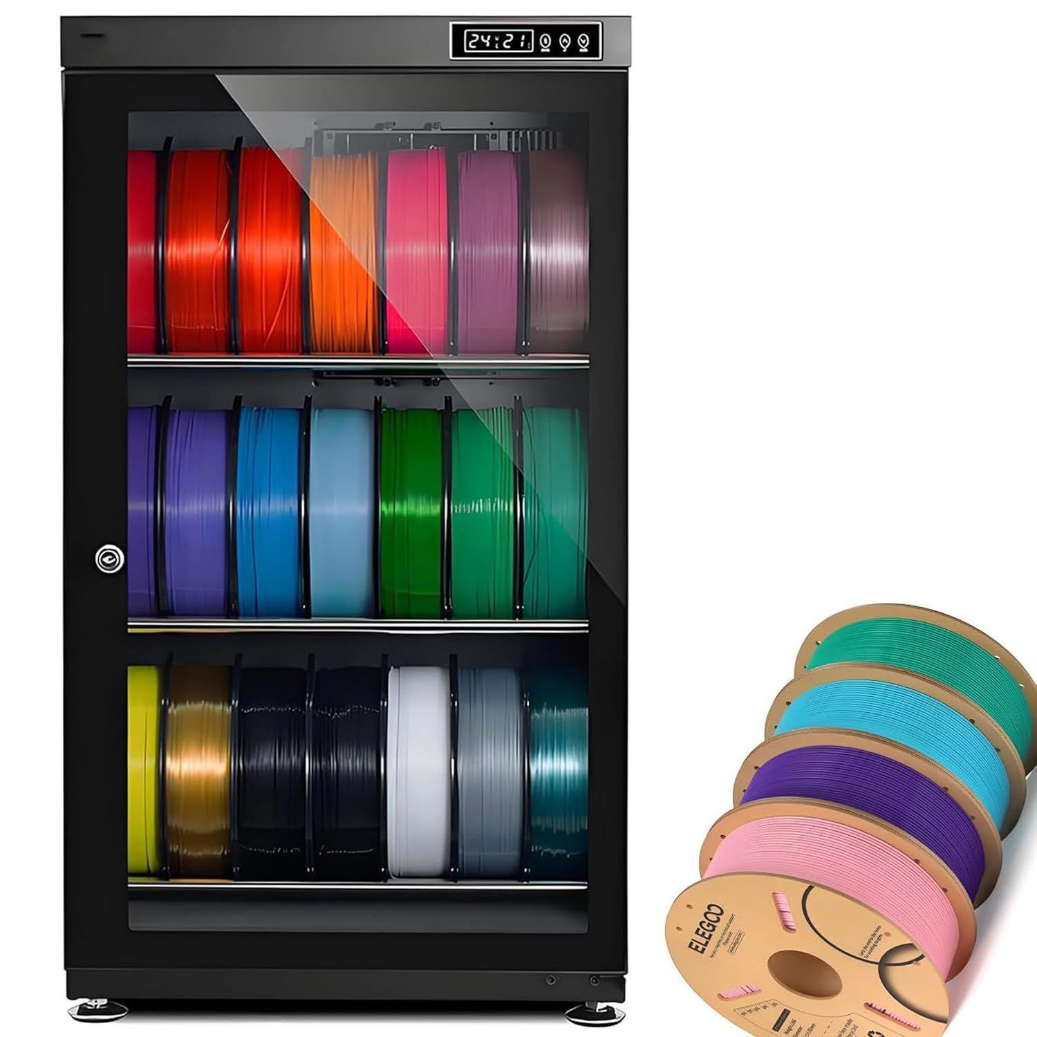Qiang Multicolor 3D Filament Dryer Box,Large Filament Storage Box For Pla/Abs/Petg 115L