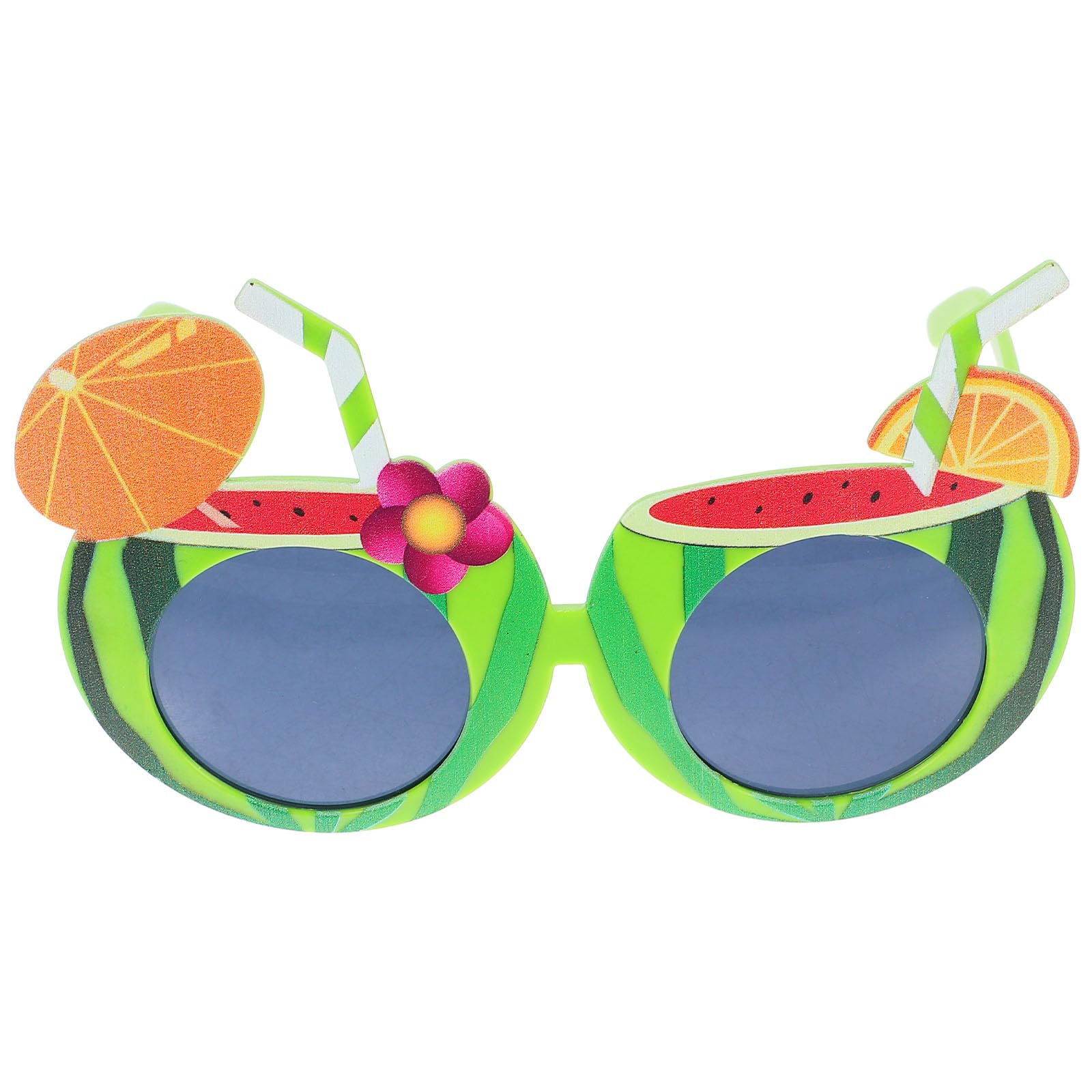 LOGOFUN 3PCS Novelty Fruit Sunglasses Hawaiian Glasses Funny Watermelon Eyewear Props for Tropical Summer Beach Luau Party Costume Accessories