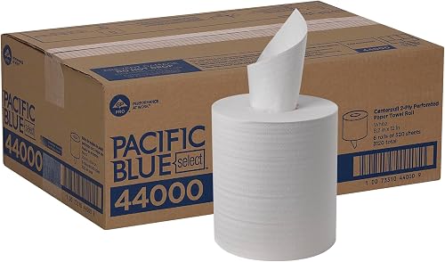 Georgia-Pacific Pacific Blue Select Centerpull 2-Ply Paper Towels (previously Branded Preference) by GP PRO (Georgia-Pacific), White, 44000, 520 Sheets Per Roll, 6 Rolls Per Case