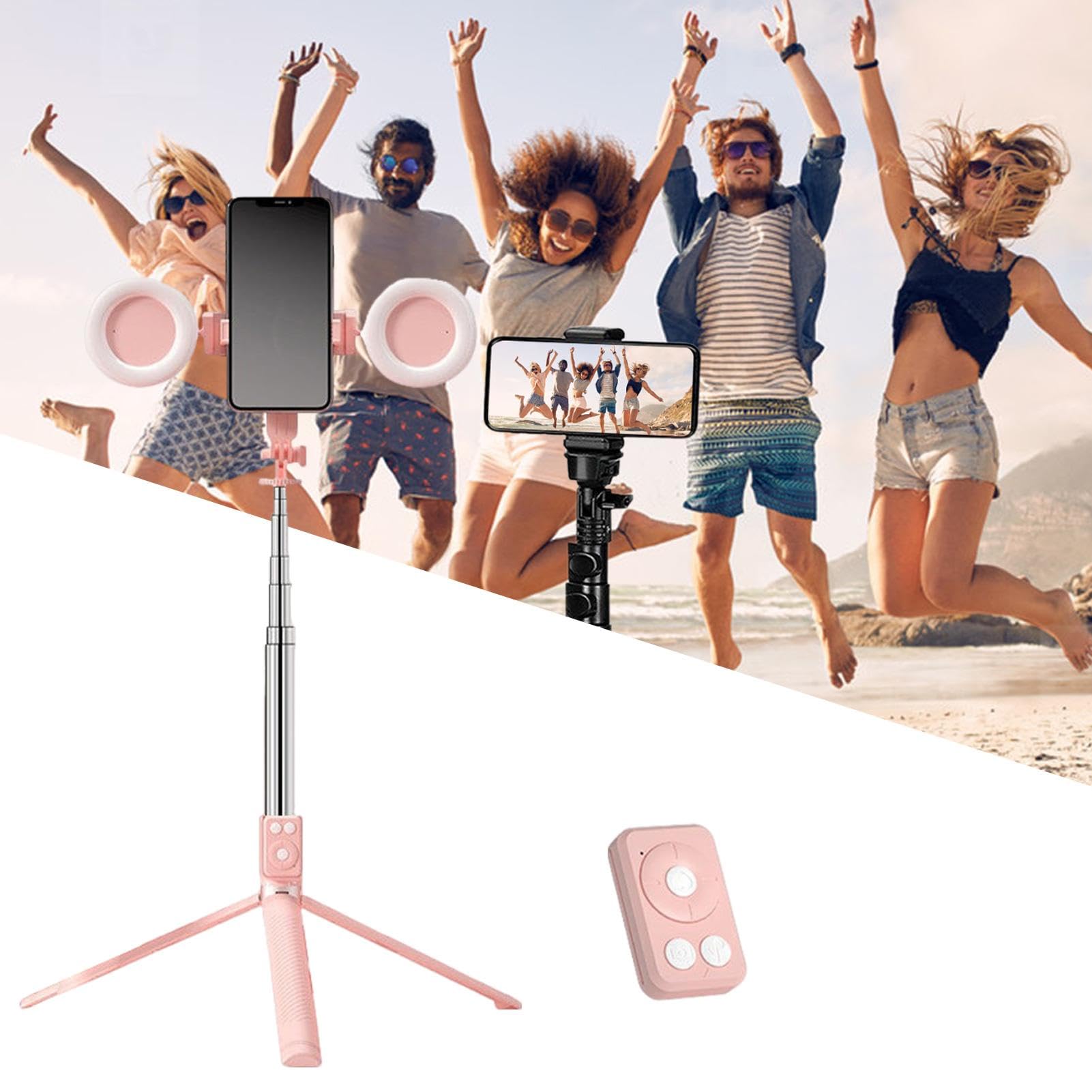 Soporte para teléfono,Soporte para teléfono con - Selfie Stick con control remoto inalámbrico desmontable | Soporte extensible con control remoto inalámbrico para selfies, transmisión en