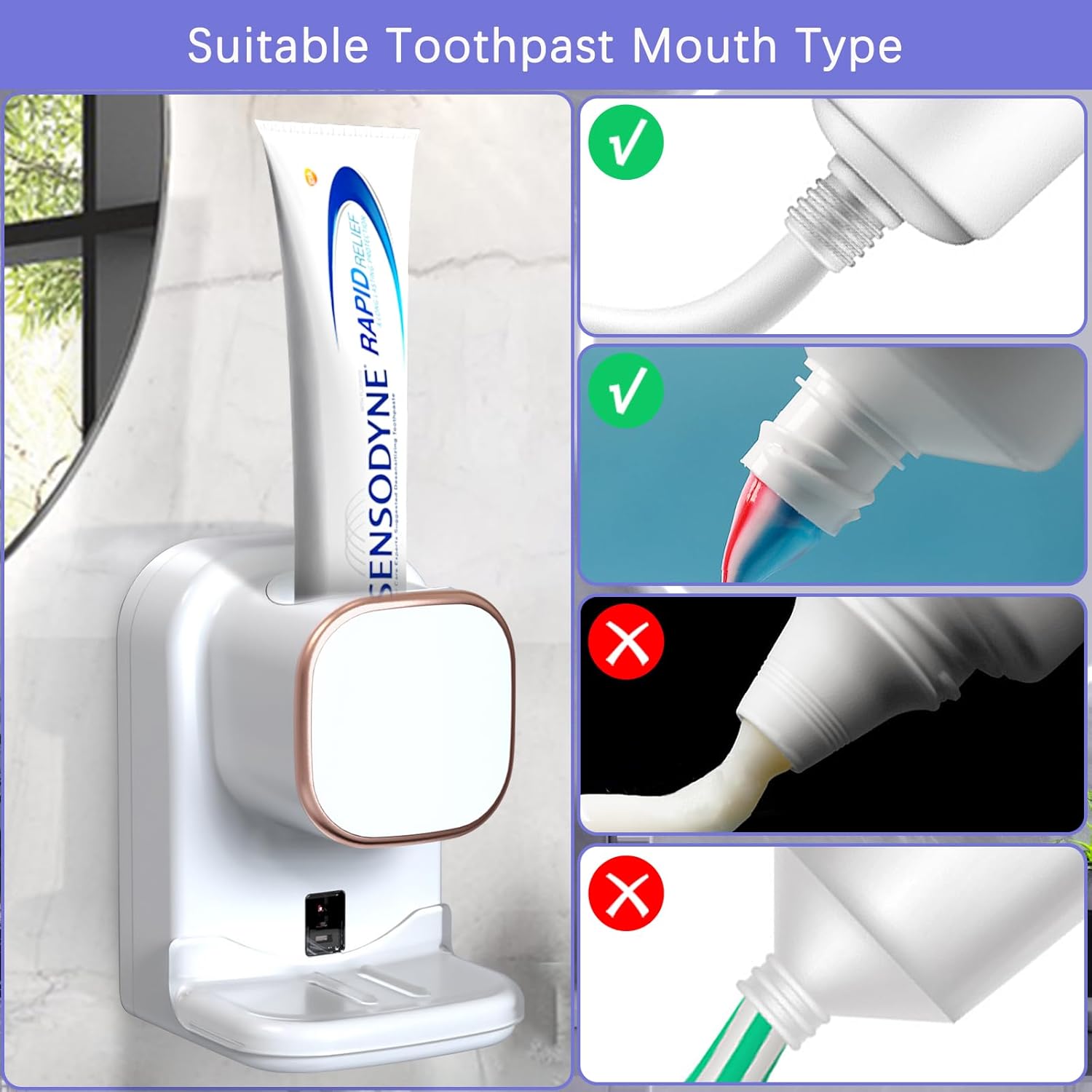 Automatic Tootaste Dispenser, Wall Mounted Electric Tootaste Dispenser