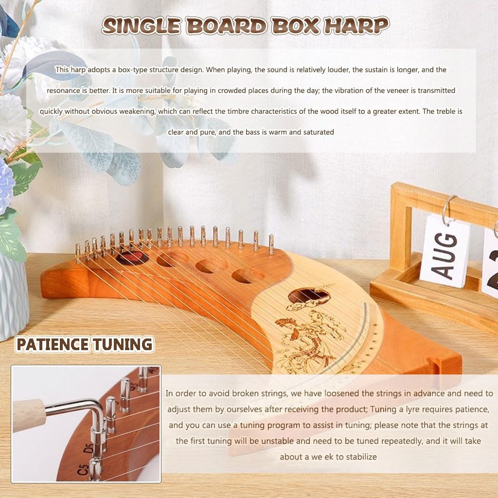 Lyre Harp Instrument 19 String Classical Chang'e Flying To The