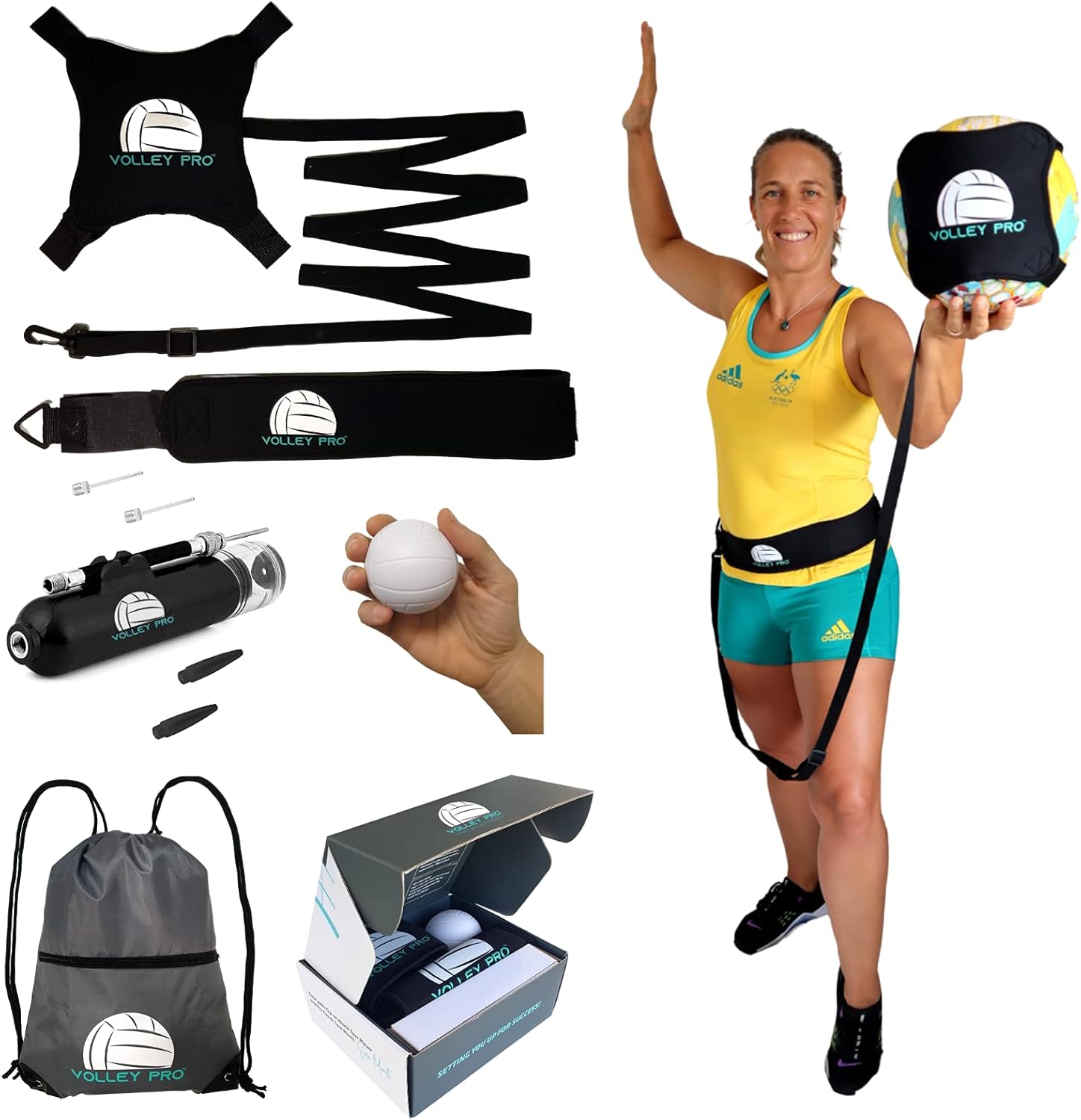 Amazon Com Volley Pro Premium Volleyball Rebounder Serving Trainer Solo Volleyball Spike Trainer For Indoor Or Outdoor Spiking Serve Practice Volleyball Training Equipment Aid Beginner Volleyball Server Kit Sports Outdoors