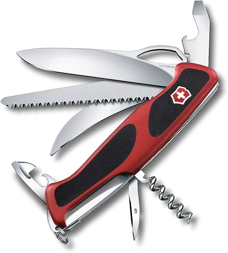 Miniatura 1 de Victorinox Ranger Grip Swiss Army Cuchillo de bolsillo de 12 funciones fabricado en Suiza con sierra de madera, hoja de bloqueo grande y palillo de