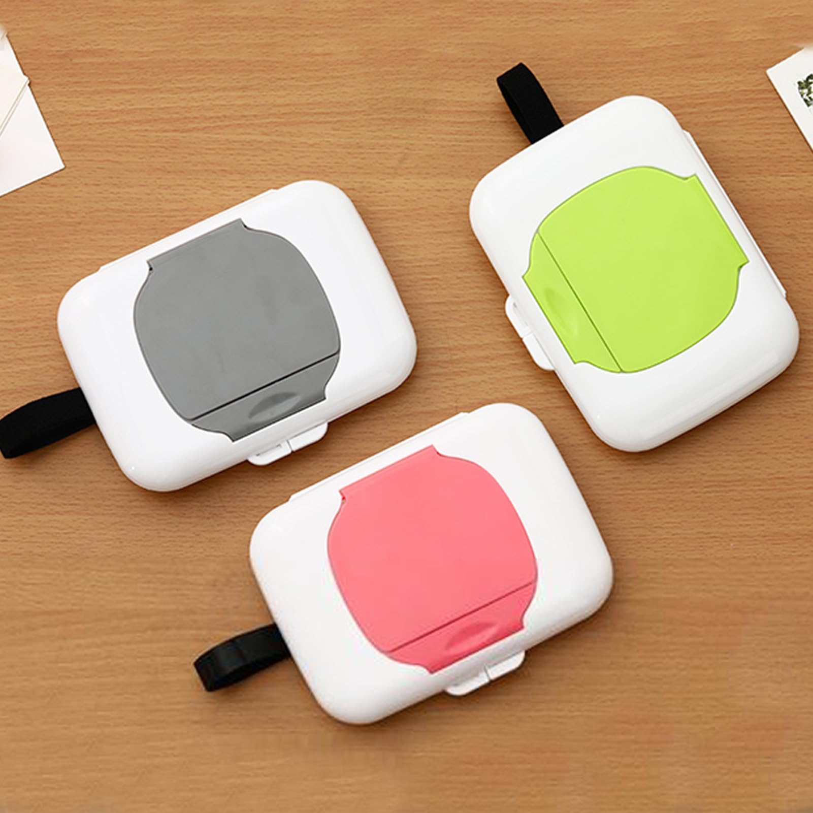4 Pochettes Lingettes Bébé Réutilisables - Distributeur Portable étanche, Capacité 60 Lingettes, Motifs Assortis
