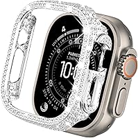 Vista 36 de KADES - Funda protectora completa compatible con iWatch, con protector de pantalla de vidrio templado incorporado, brillante y con diamantes